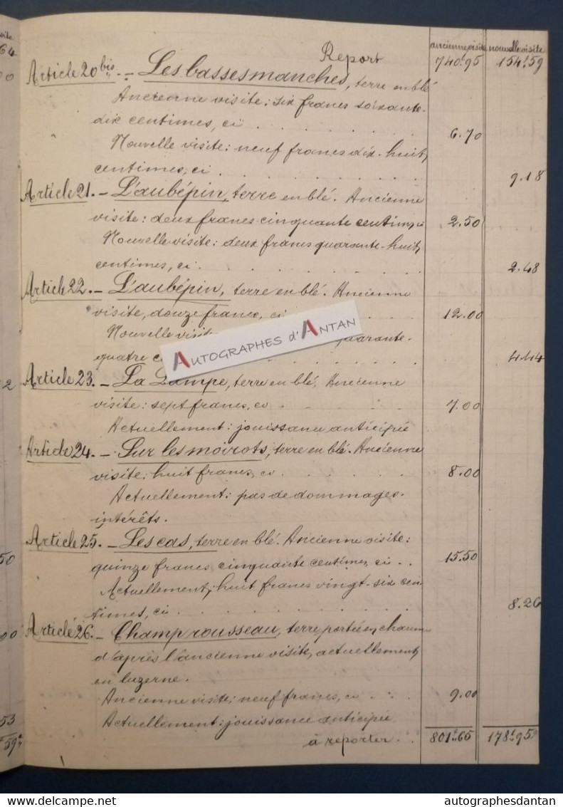 1898 Droux Picot Véricel - Chatenoy le National (Royal) - Saint Jean des Vignes - Chalon sur Saône - 7p acte manuscrit