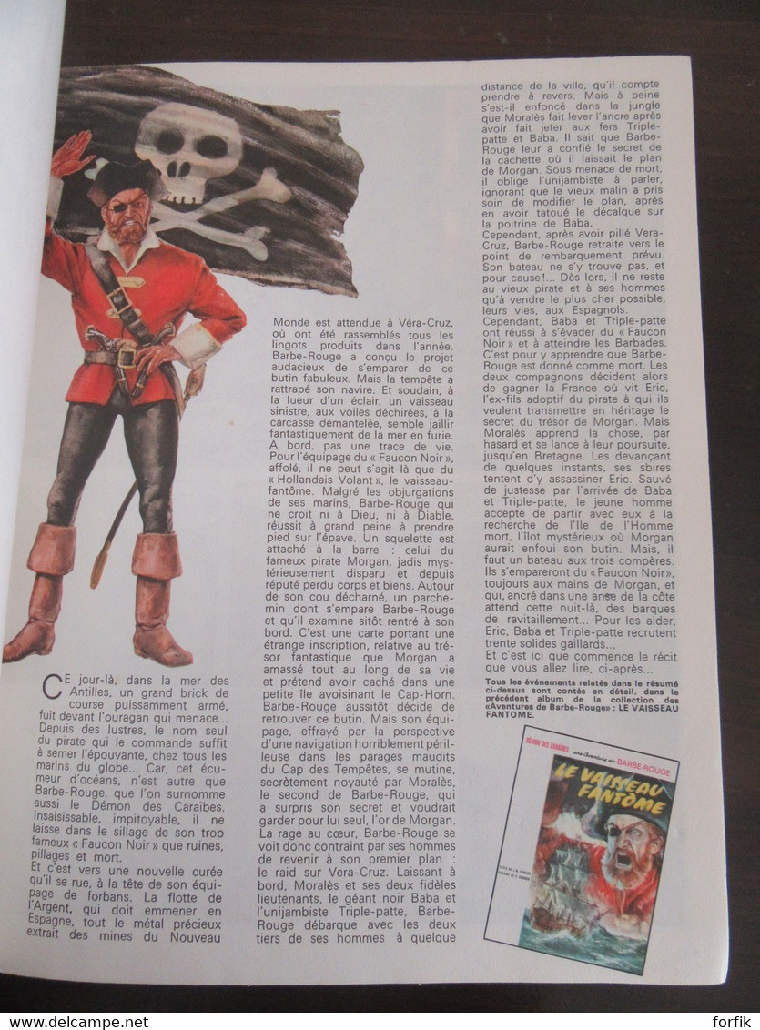Charlier - BD Barbe-Rouge N°7 - L'Ile De L'Homme Mort - Edition Elf 1972 - Broché, Couverture Souple - BE - Barbe-Rouge