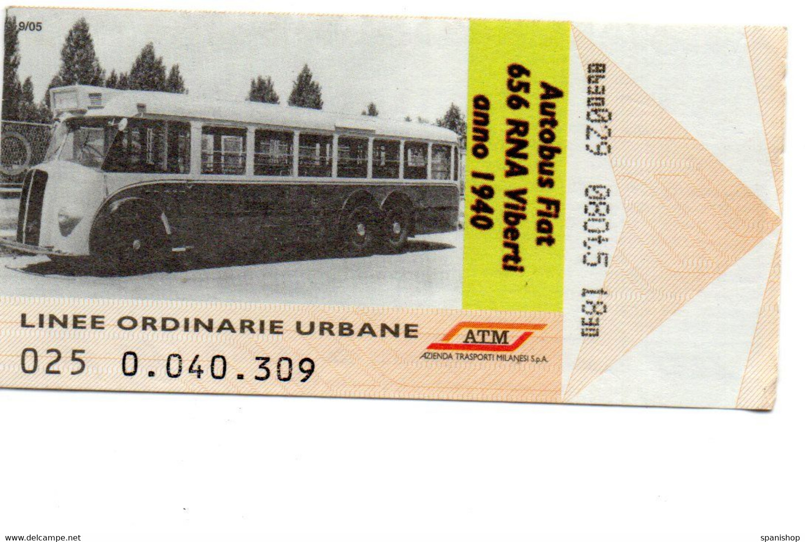 Ticket Bus Roma - Autobus Photo Fiat 656 RNA Viberti - Europe