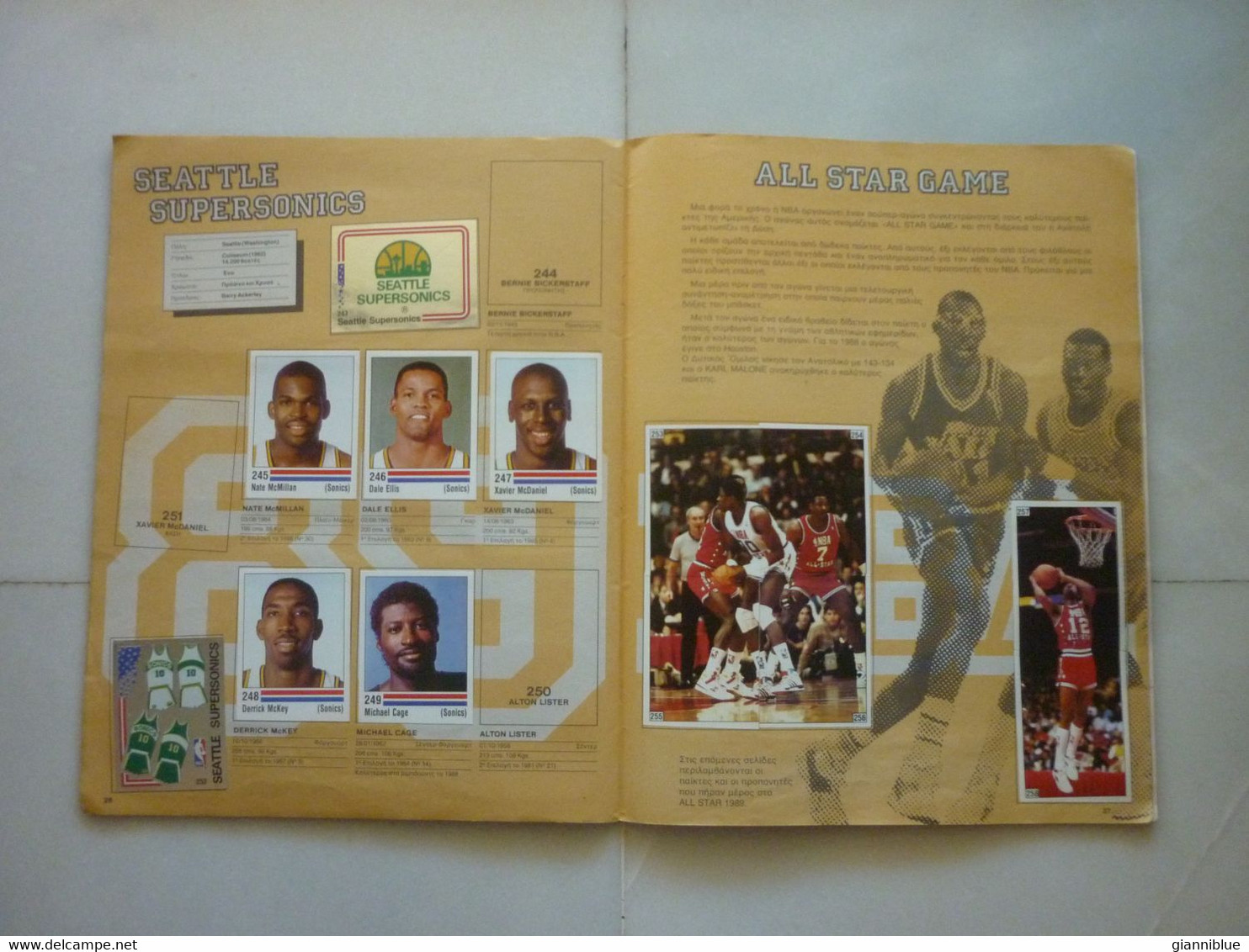 NBA 89 Panini Basket Greek edition album (242/292) basketball Jordan Miller Pipen Olajuwon