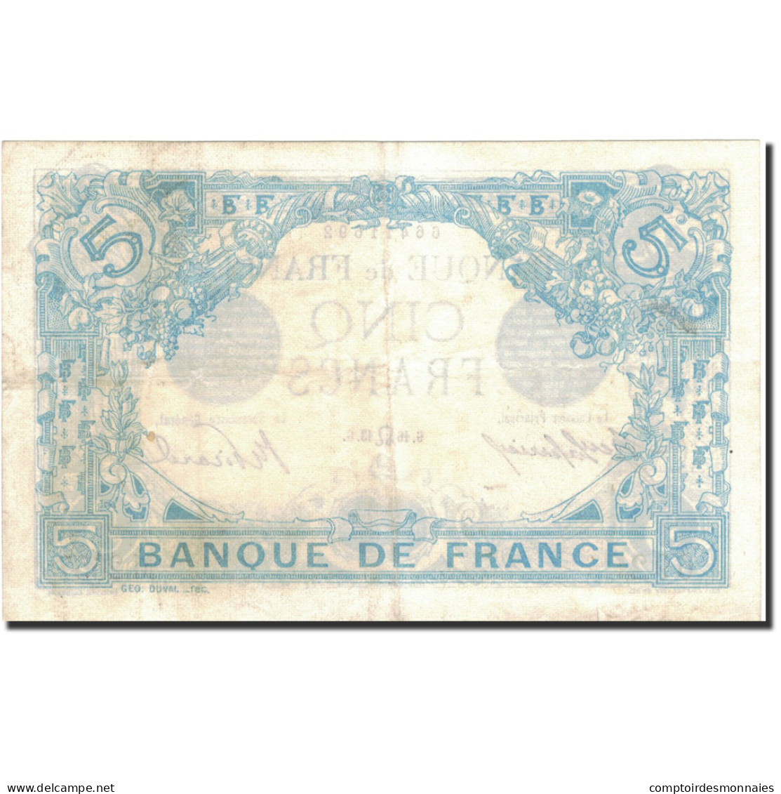 France, 5 Francs, Bleu, 1913, 1913-07-16, SUP, Fayette:2.19, KM:70 - 5 F 1912-1917 ''Bleu''