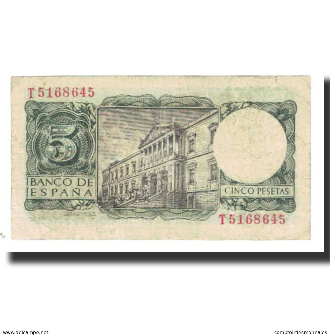 Billet, Espagne, 5 Pesetas, 1954, 1954-07-22, KM:146a, TTB - 5 Peseten