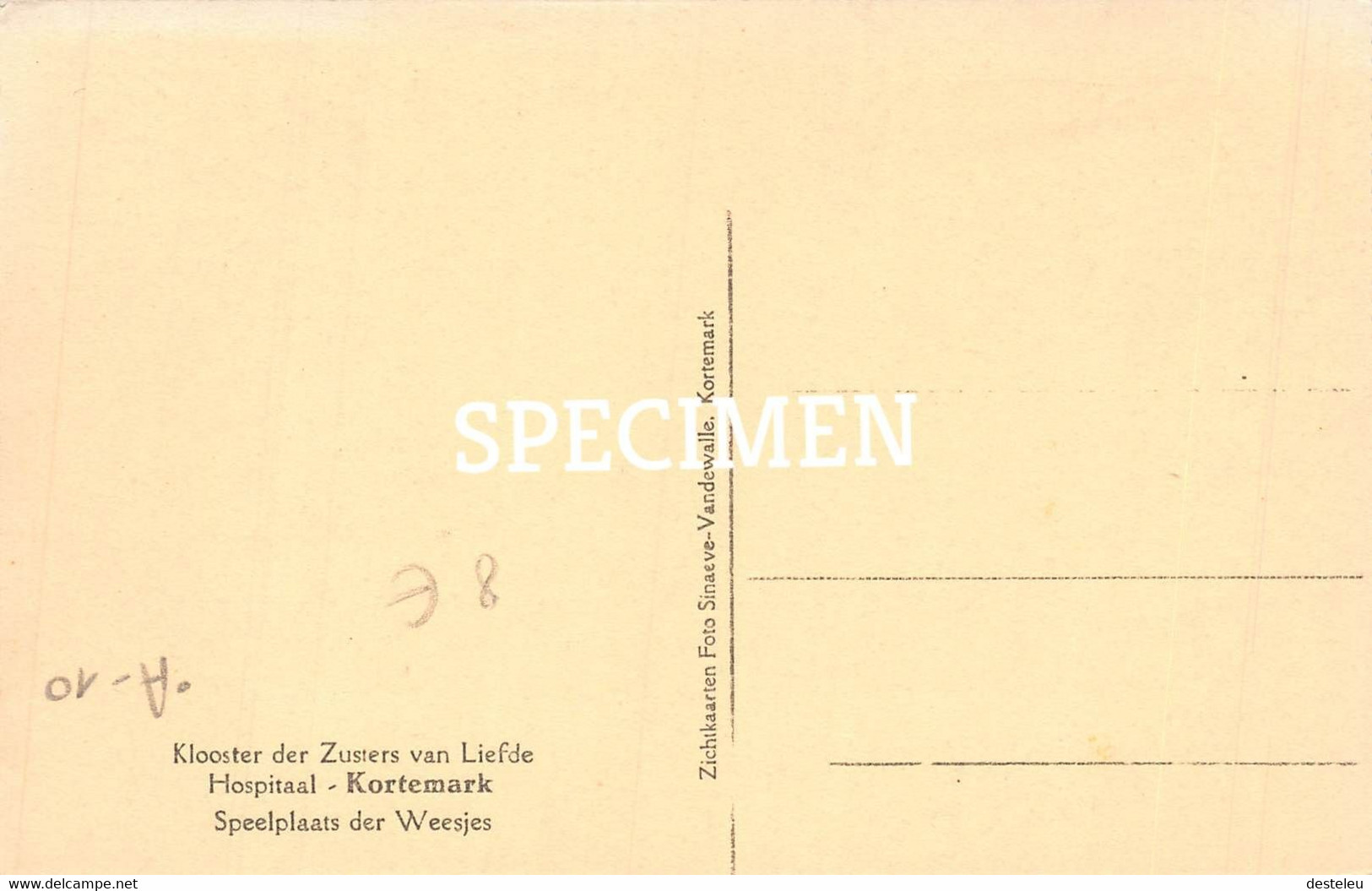 Klooster Der Zusters Van Liefde Hospitaal - Speelplaats Der Weesjes  - Cortemarck - Kortemark - Kortemark