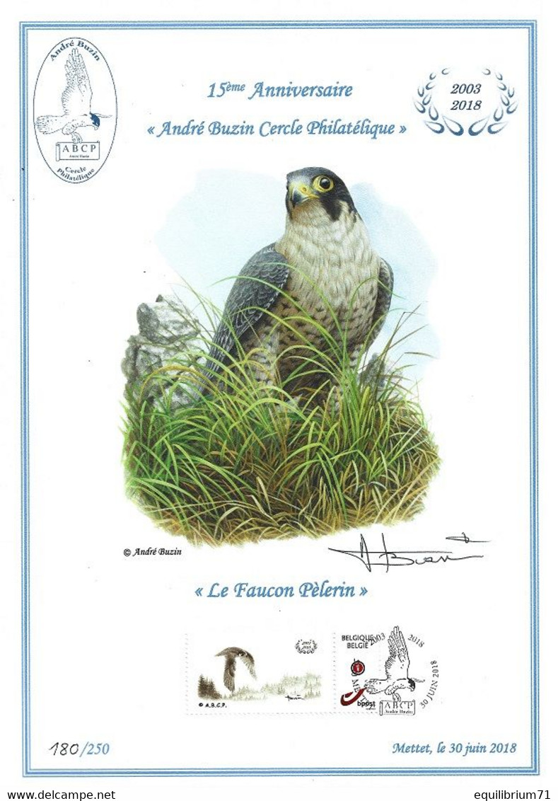 CS/HK - BUZIN - Carte Souvenir Numérotée, Signée - 2018 - Herdenkingskaart Genummerd, Getekend - Faucon Pèlerin - Covers & Documents