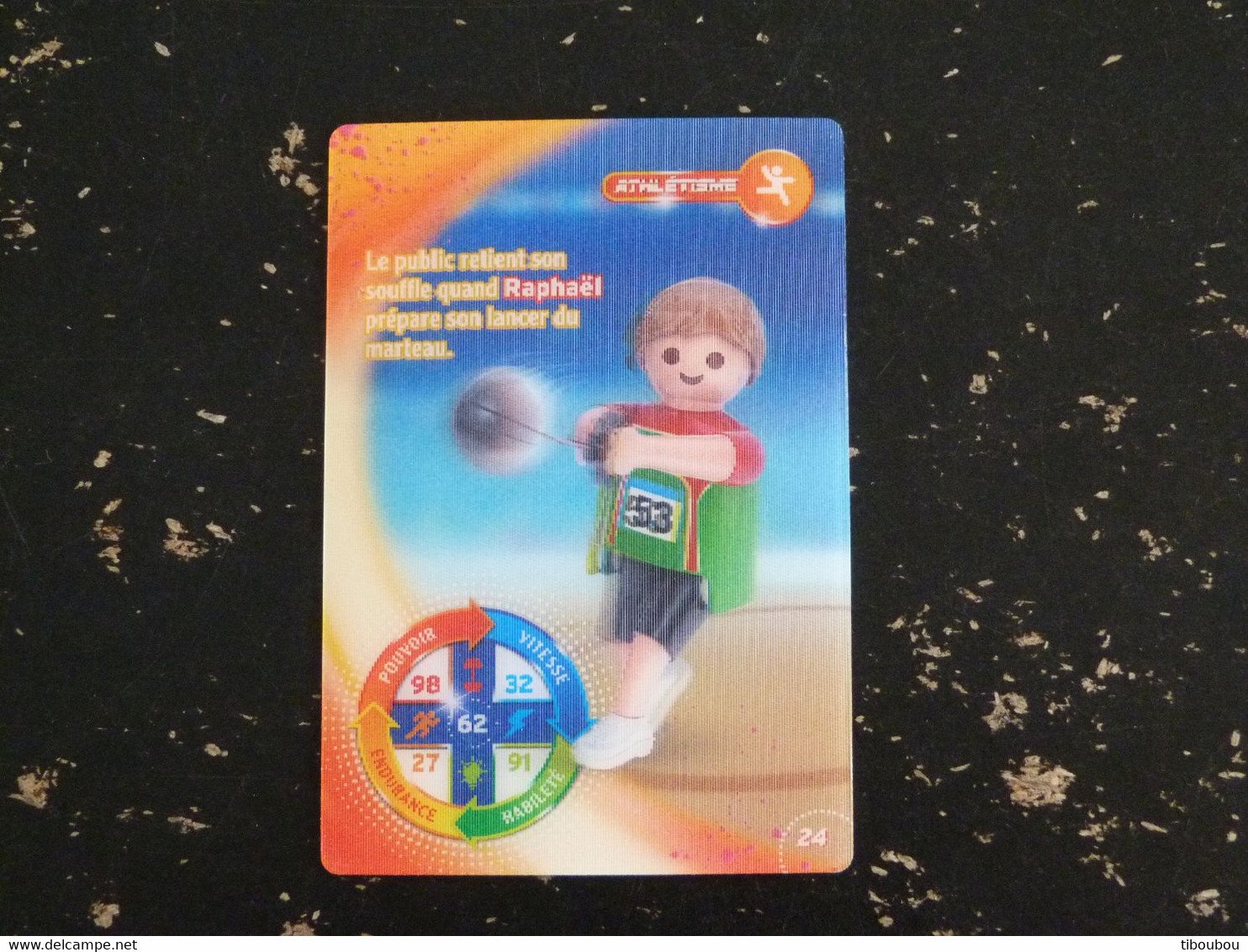 CARTE CARREFOUR PLAYMOBIL N° 24 - ATHLETISME MARTEAU - Sonstige & Ohne Zuordnung