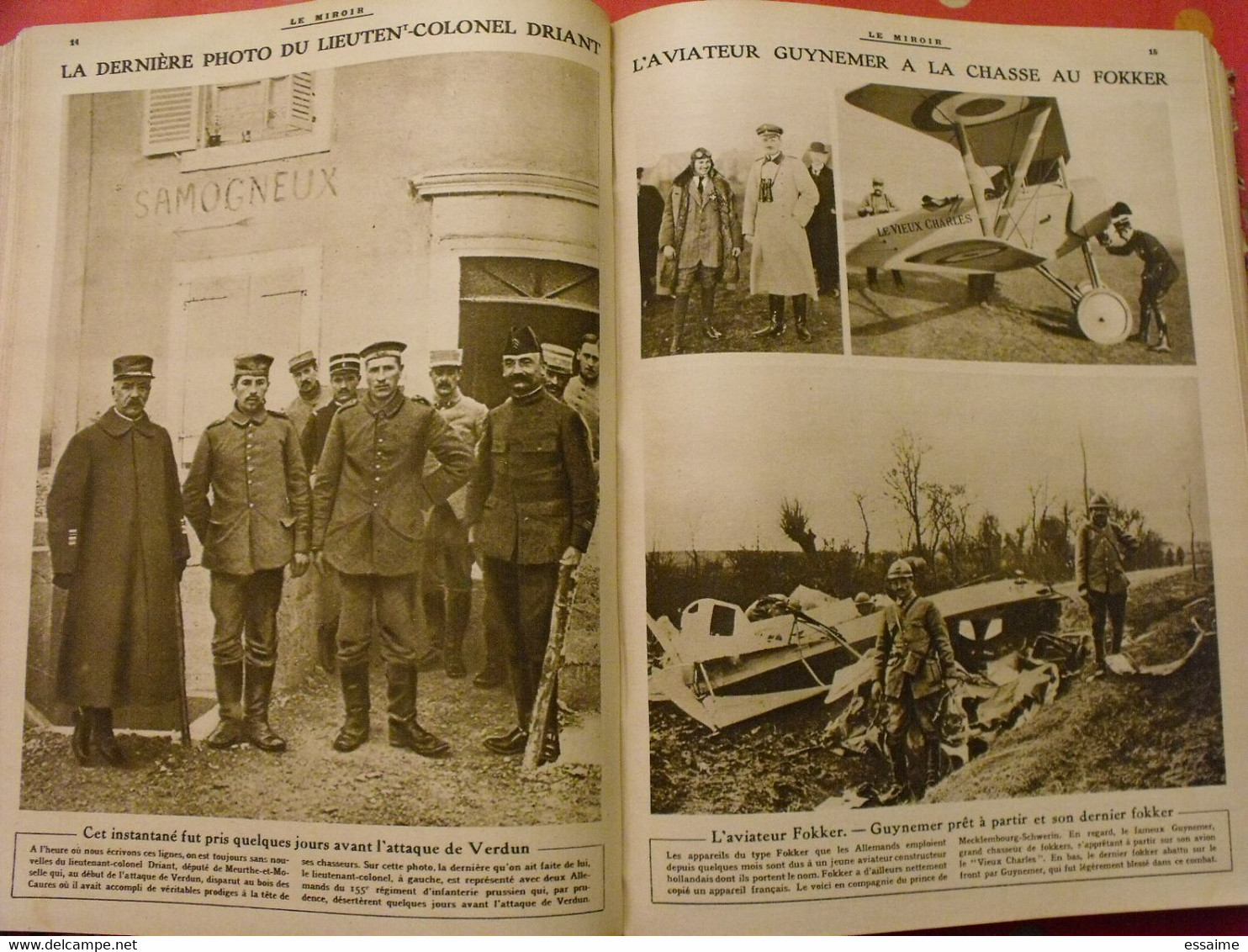 Le miroir recueil reliure 1916 (année complète 53 n° ). guerre 14-18 très illustrée, documentée. zeppelin avion soldats