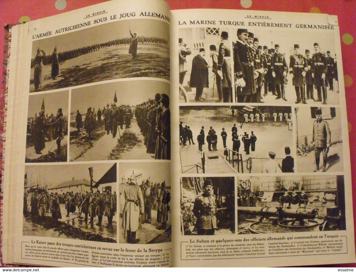 Le miroir recueil reliure 1916 (année complète 53 n° ). guerre 14-18 très illustrée, documentée. zeppelin avion soldats