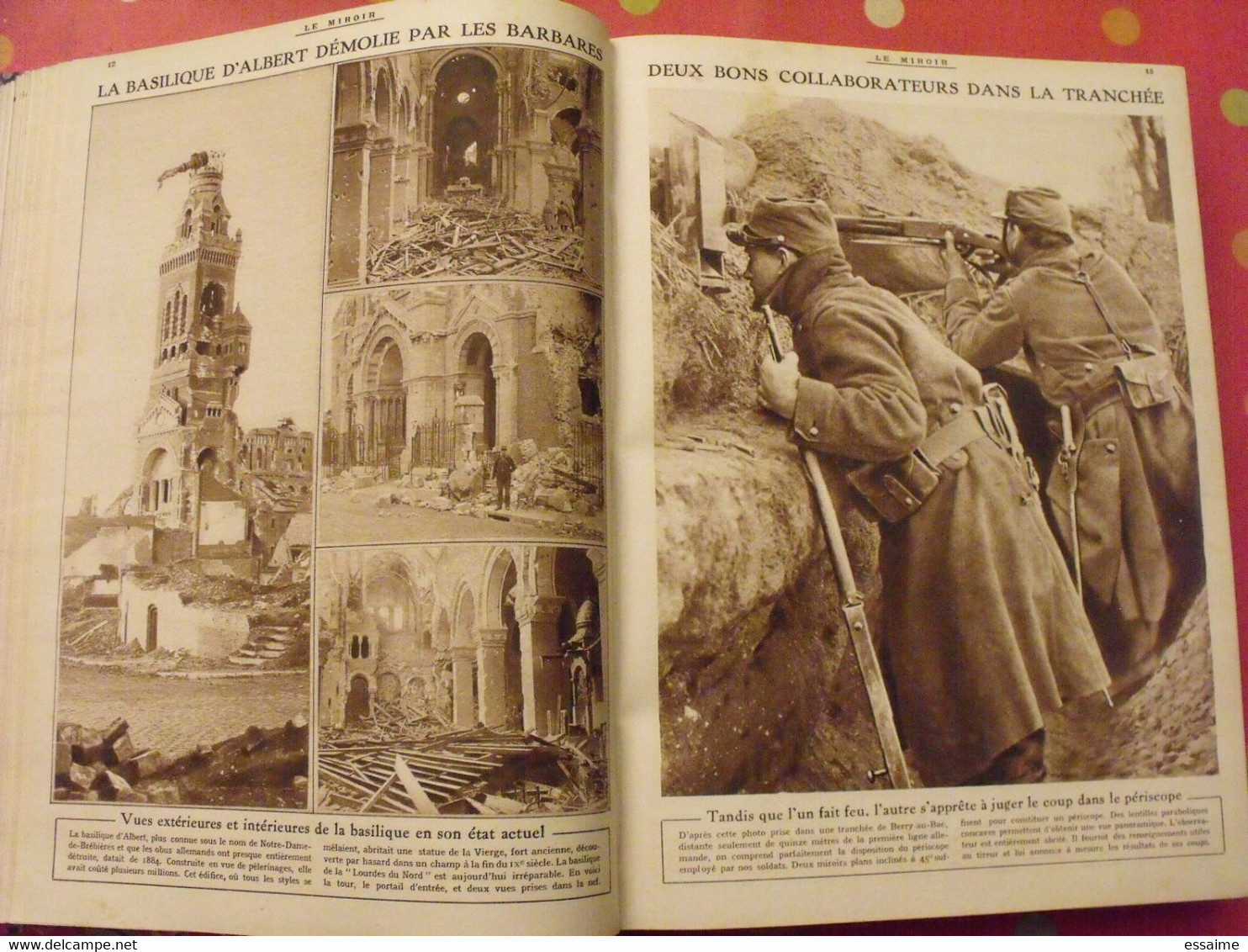 Le miroir recueil reliure 1915 (année complète 52 n°). guerre 14-18 très illustrée, documentée. zeppelin avion soldats