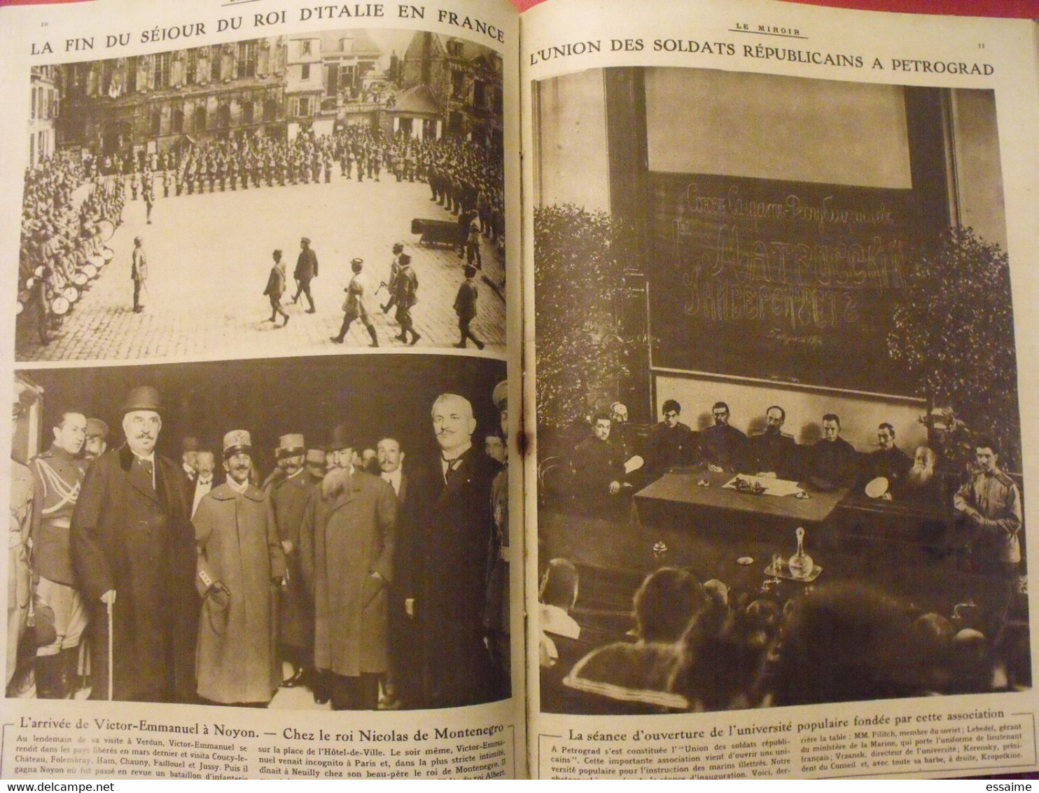 Le miroir recueil reliure 1917 (52 n°). guerre14-18 très illustrée, documentée. révolution russe bolcheviks