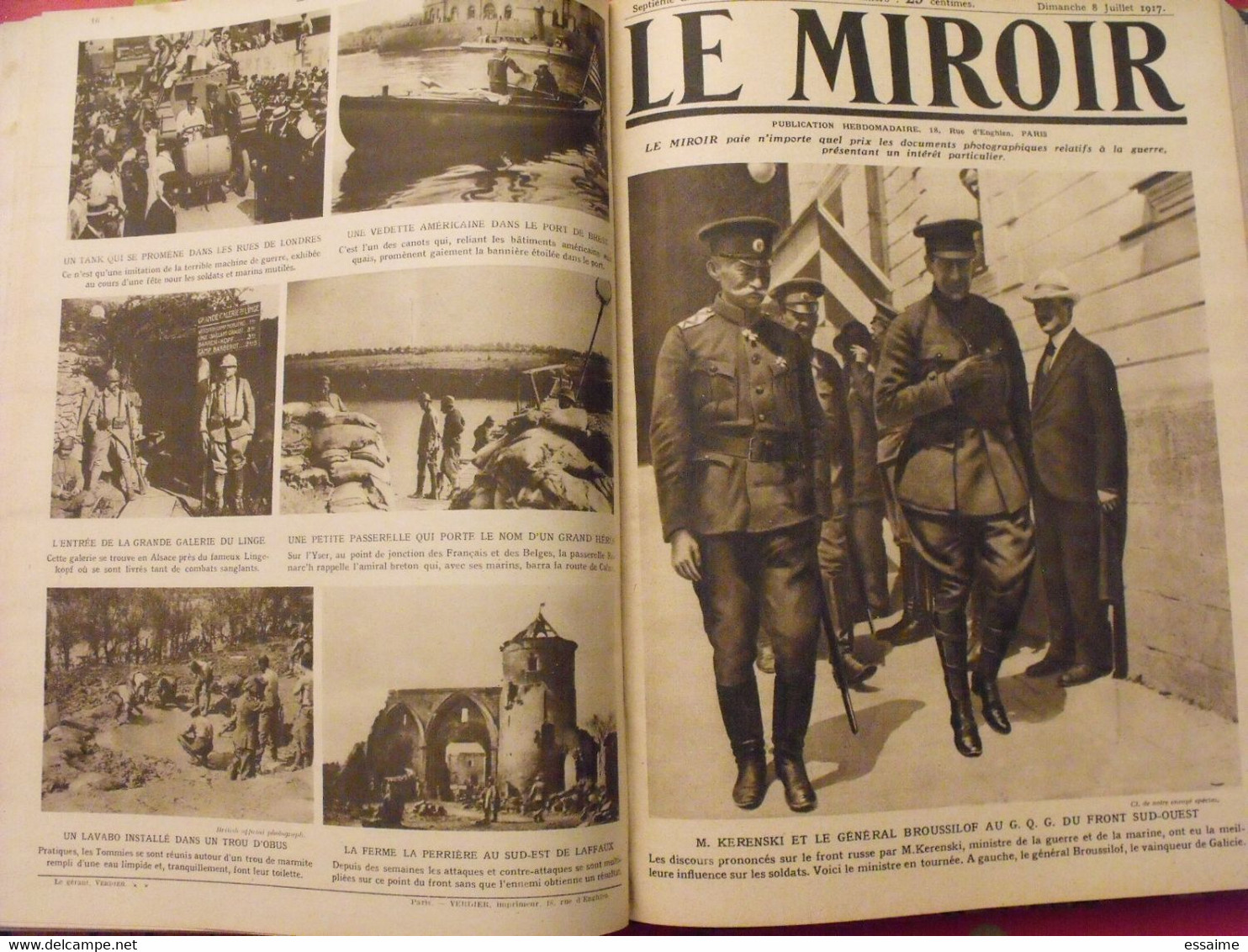 Le miroir recueil reliure 1917 (52 n°). guerre14-18 très illustrée, documentée. révolution russe bolcheviks