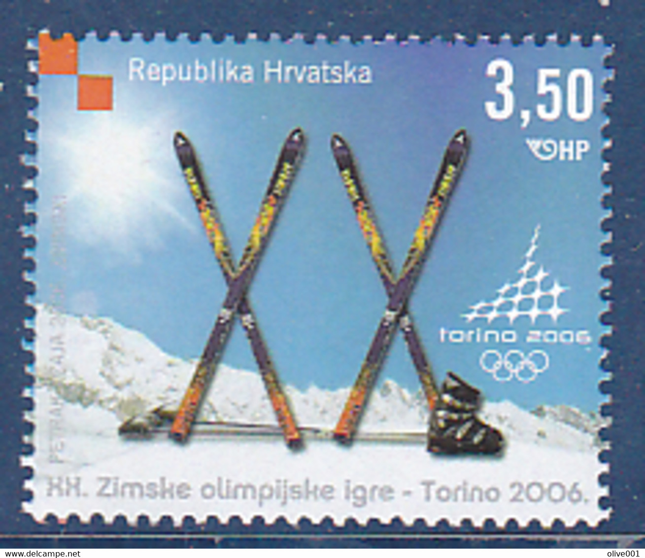 Timbres De Croatie, Jeux Olympique D'hiver De Turin, 1 Tp De 2006 MI N° 754 MNH** à 50% - Invierno 2006: Turín