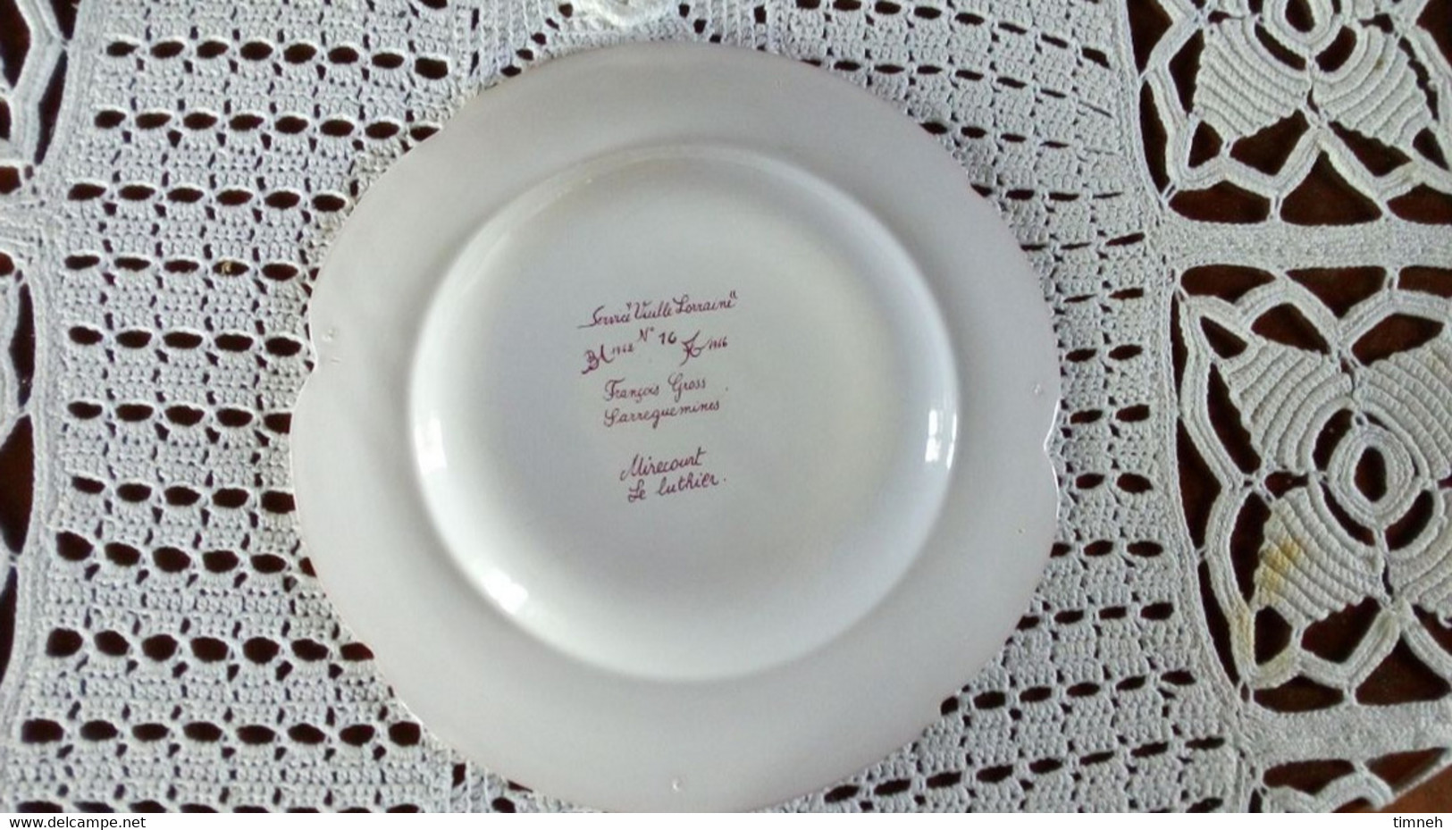 François GROSS Sarreguemines Assiette Plate - LUTHIER MIRECOURT - Service Vieille Lorraine 1966 Bicentenaire - Sarreguemines (FRA)