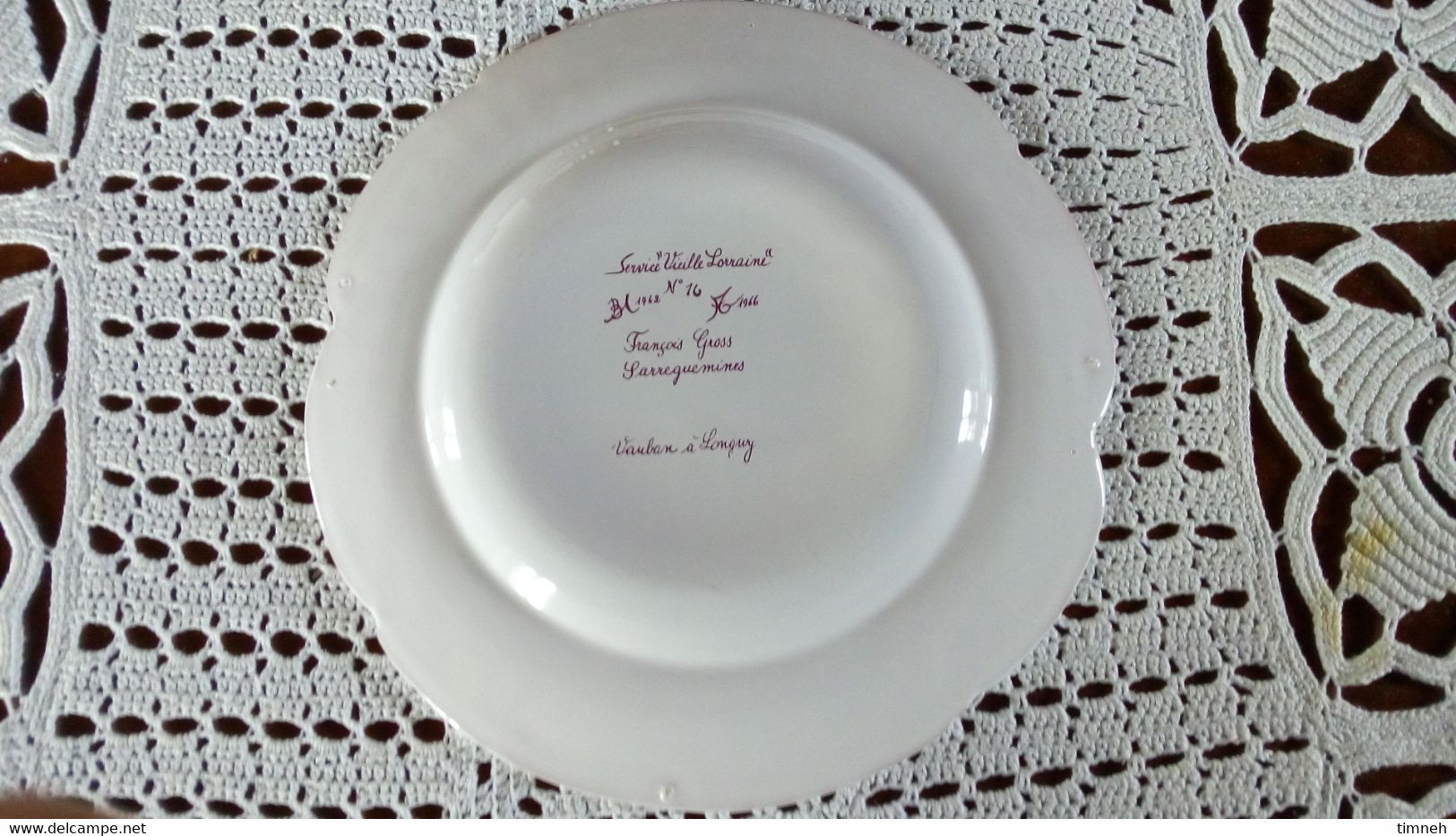 François GROSS Sarreguemines Assiette Plate - VAUBAN à LONGWY - Service Vieille Lorraine 1966 Bicentenaire - Sarreguemines (FRA)