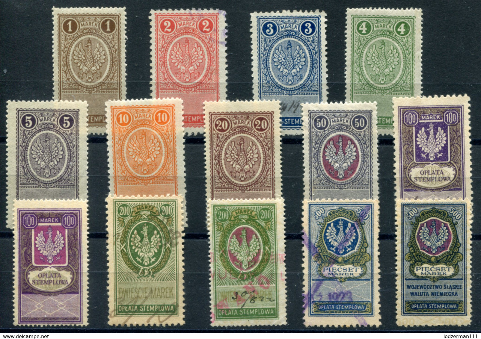 1921-23 General Issue #23-36 Compl. Set Mix (MNH And U) All VF - Steuermarken