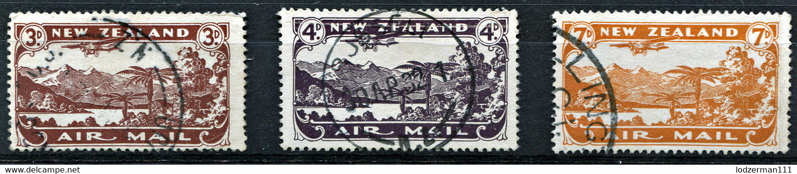 NZ Airmail 1931 - Sc.C1-3 (Mi.181-3, Yv.1-3) Used Set (VF) - Poste Aérienne