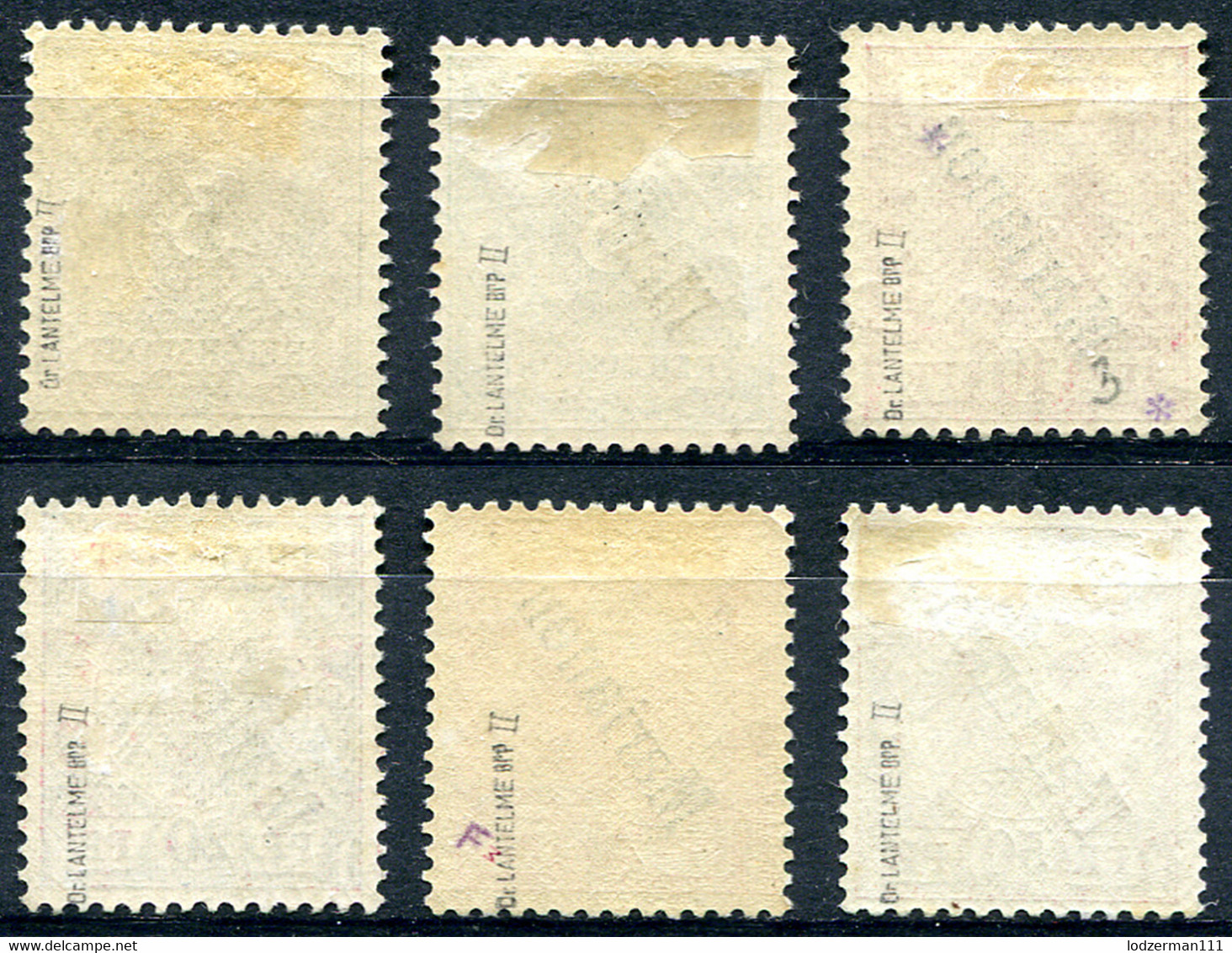 MARIANA ISL. 1900 - Mi.1II-6II (Yv.1A-6A, Sc.11-16) Compl. Set MH Perfect (VF) Signed Lantelme - Isole Marianne