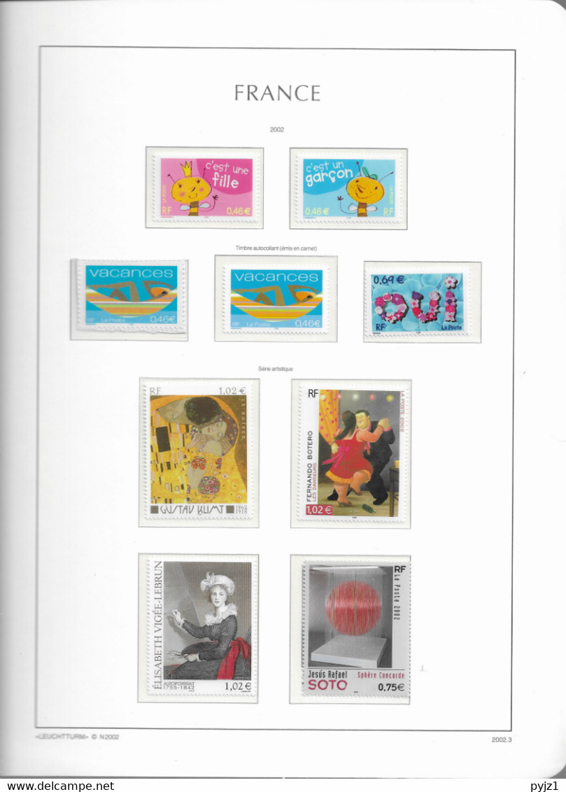 2002 MNH France Année, Year Collection , (16 Scans), Postfris** - 2000-2009