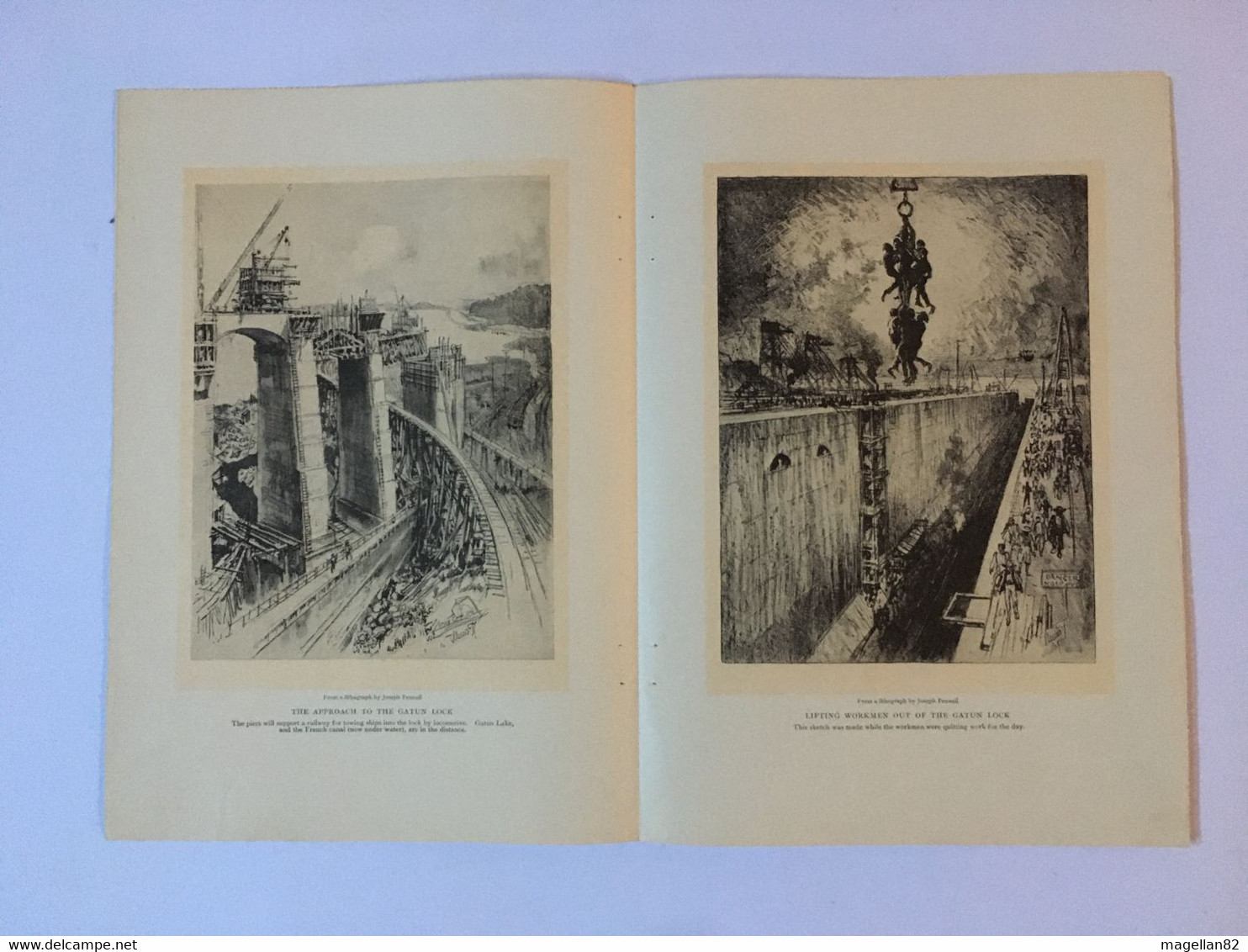 The Panama Canal The Lock At Pedro Miguel.  Lithographies De  Joseph Pennell. - 1800-1849