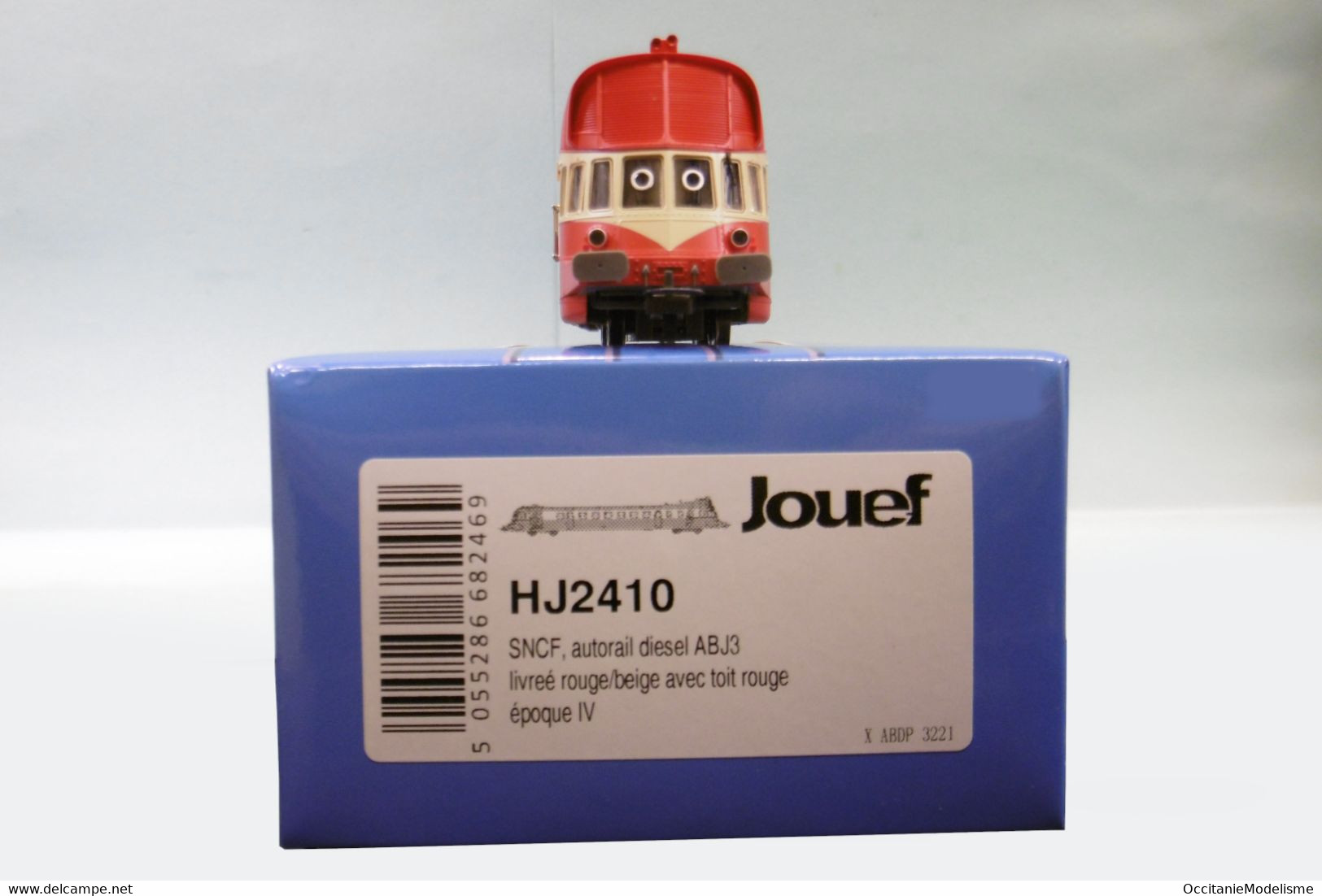 Jouef - Autorail ABJ3 X ABDP 3221 Rouge/beige Toit Rouge SNCF ép. IV Réf. HJ2410 Neuf HO 1/87 - Locomotives