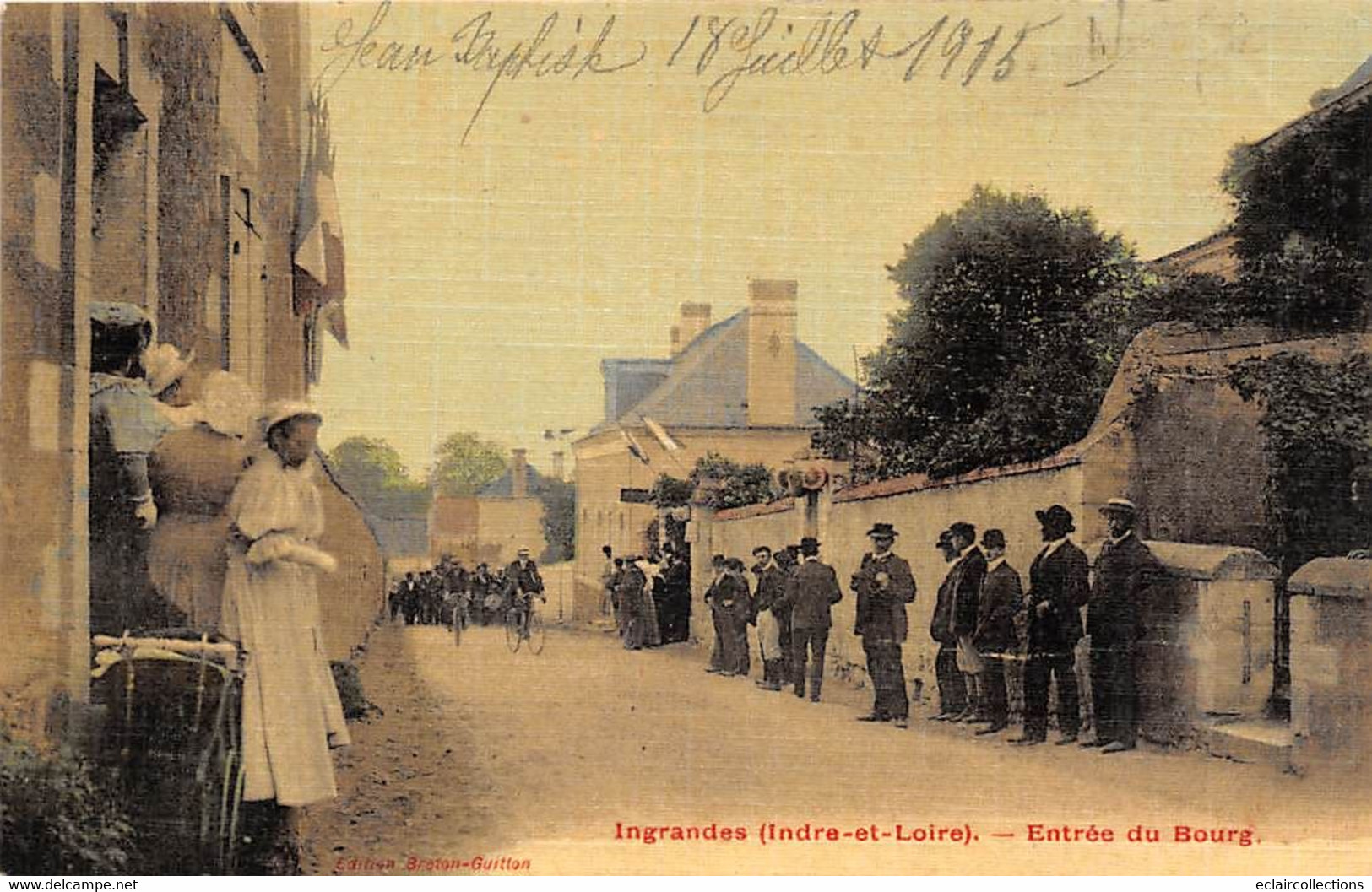 Ingrandes-de-Touraine:       37       Entrée Du Bourg. Fanfare.. Colorise Et Toilée                    (voir Scan) - L'Île-Bouchard