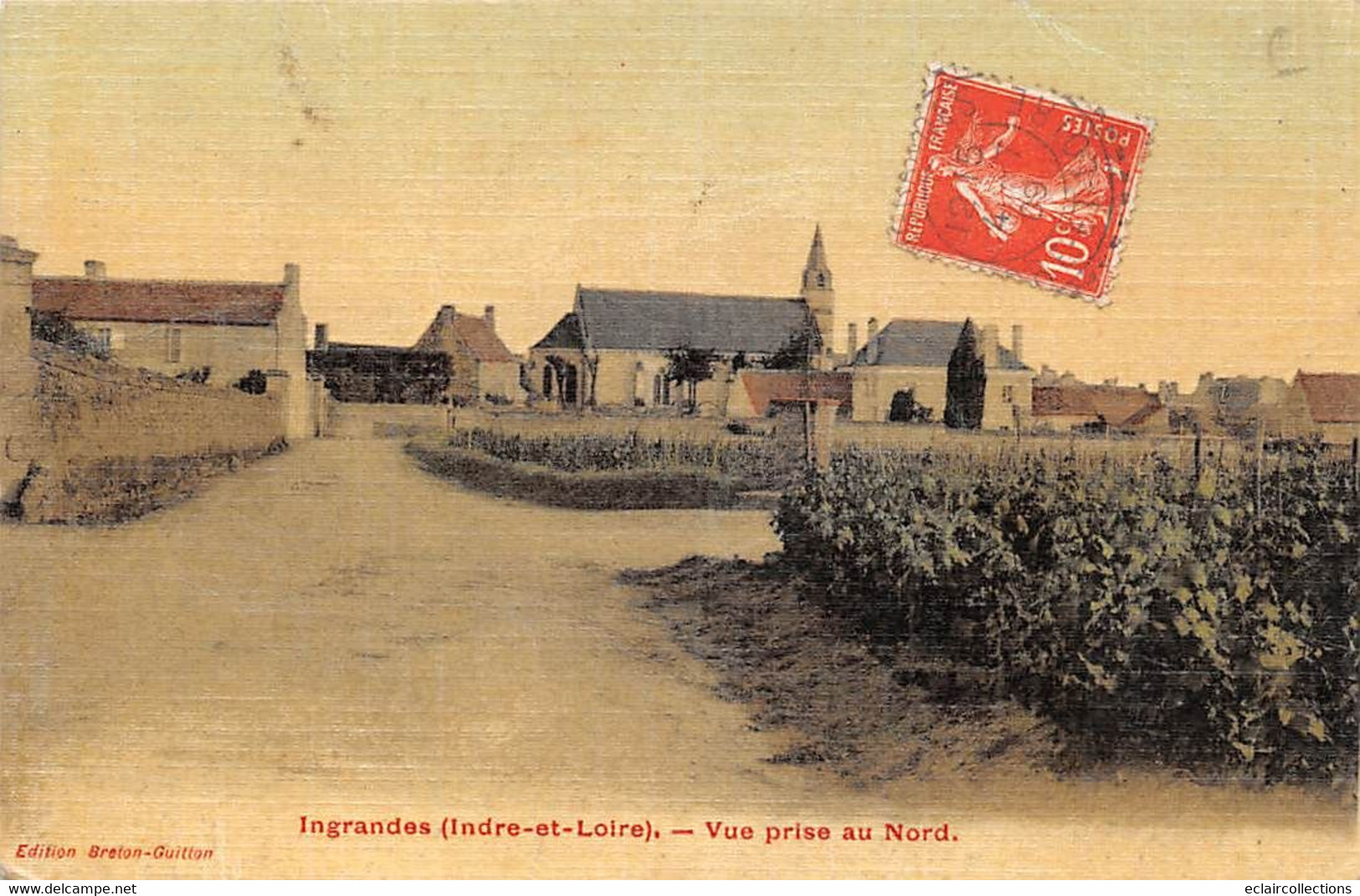 Ingrandes-de-Touraine:       37       Vue Prise Du Nord .. Colorise Et Toilée                    (voir Scan) - L'Île-Bouchard