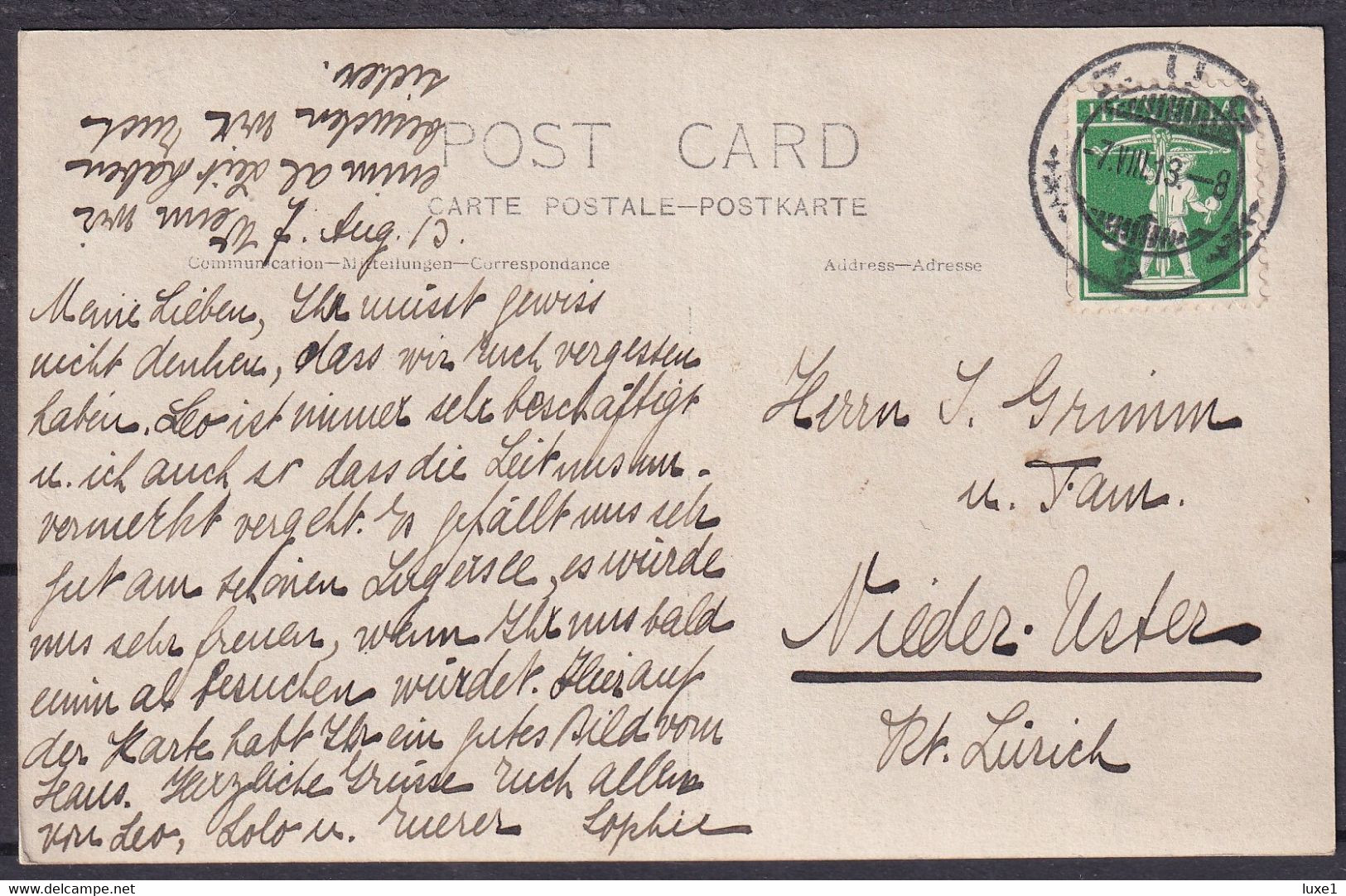 SWITZERLAND , ZUG  ,  OLD  POSTCARD - Zug