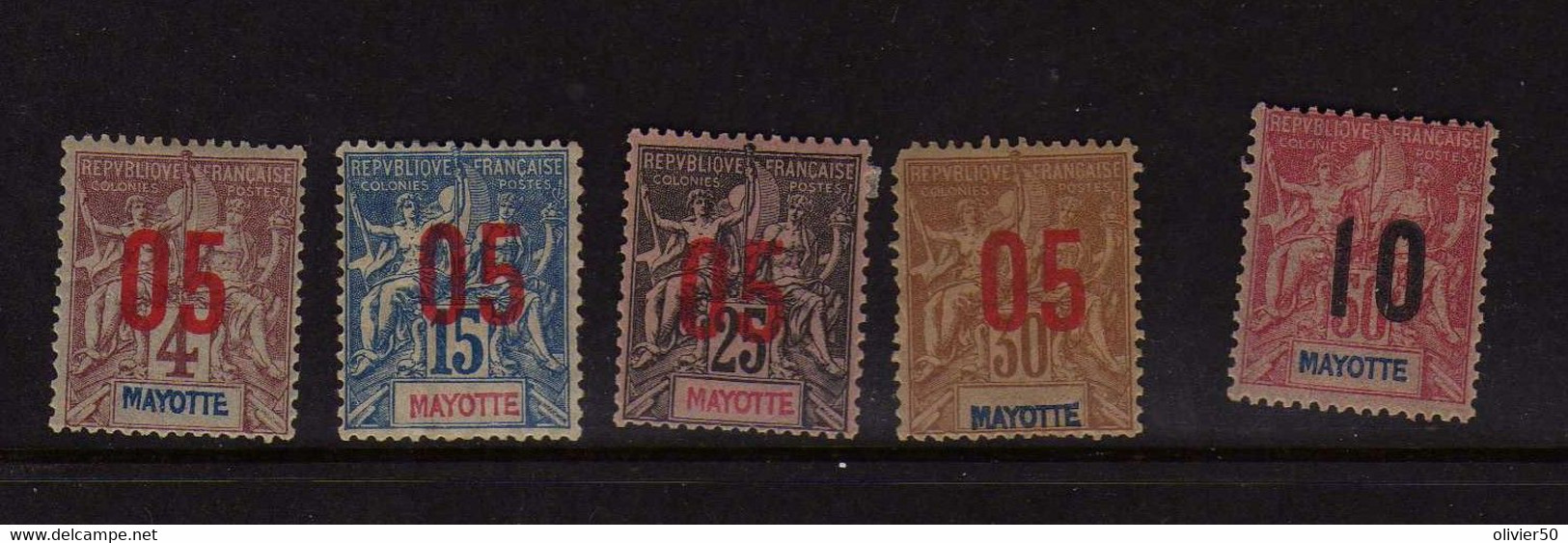 Mayotte  (1912) - Type Groupe  Surcharge  - Neufs* - MH - Ungebraucht