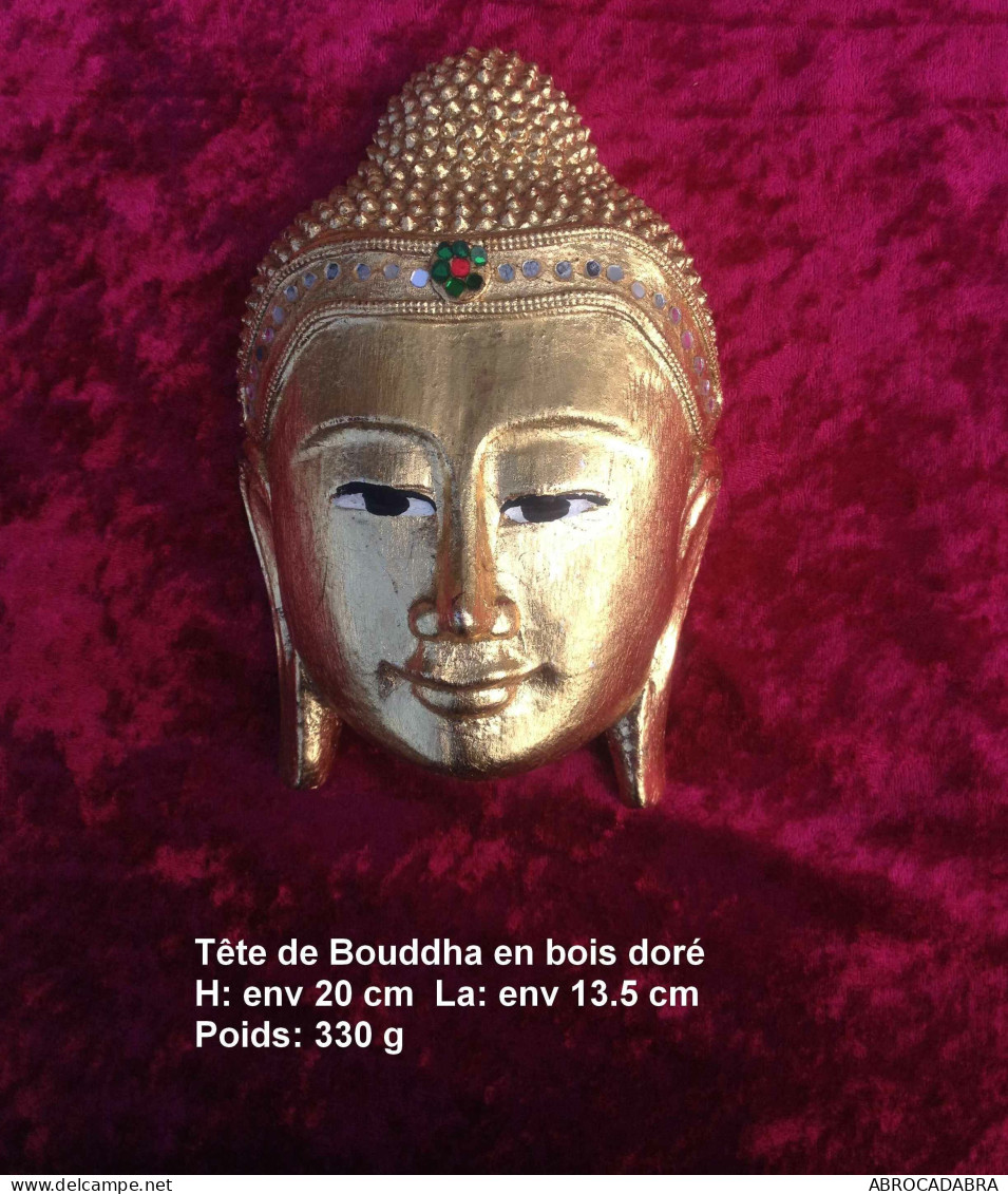 Sculpture Bouddha En Bois - Hout