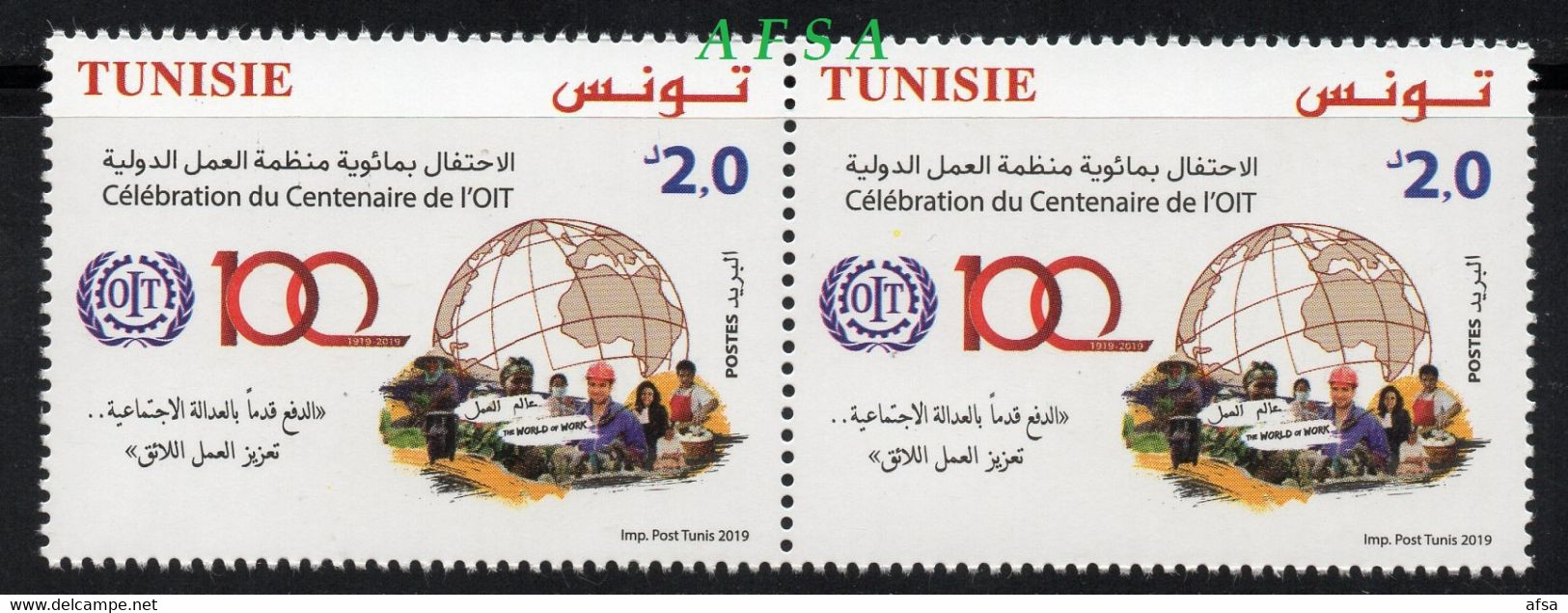 Tunisia 2019 -Centenary Of The International Labour Organization (Pair) - ILO