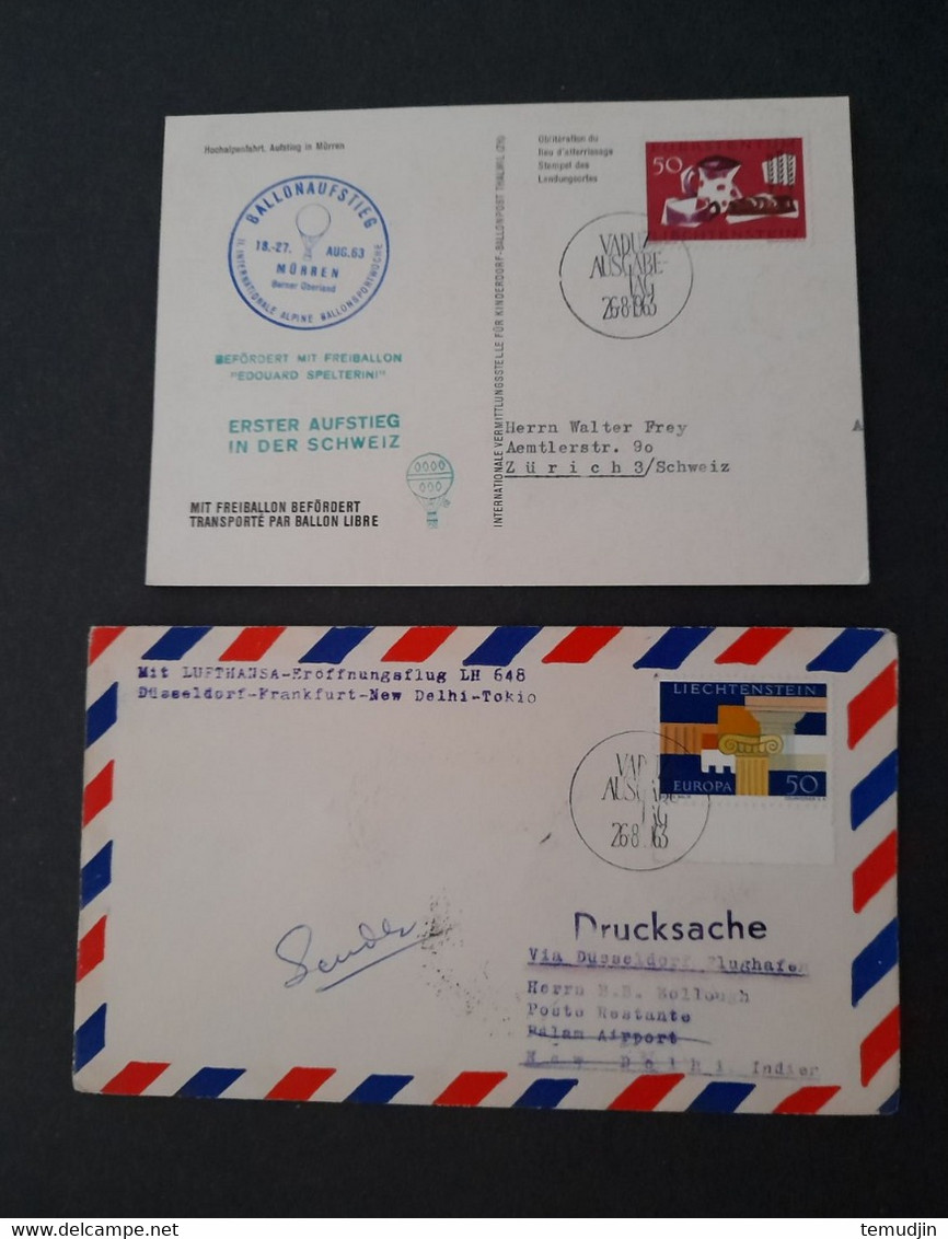 Liechtenstein 1939 à 1994: Lot De 16 Lettres - Collections