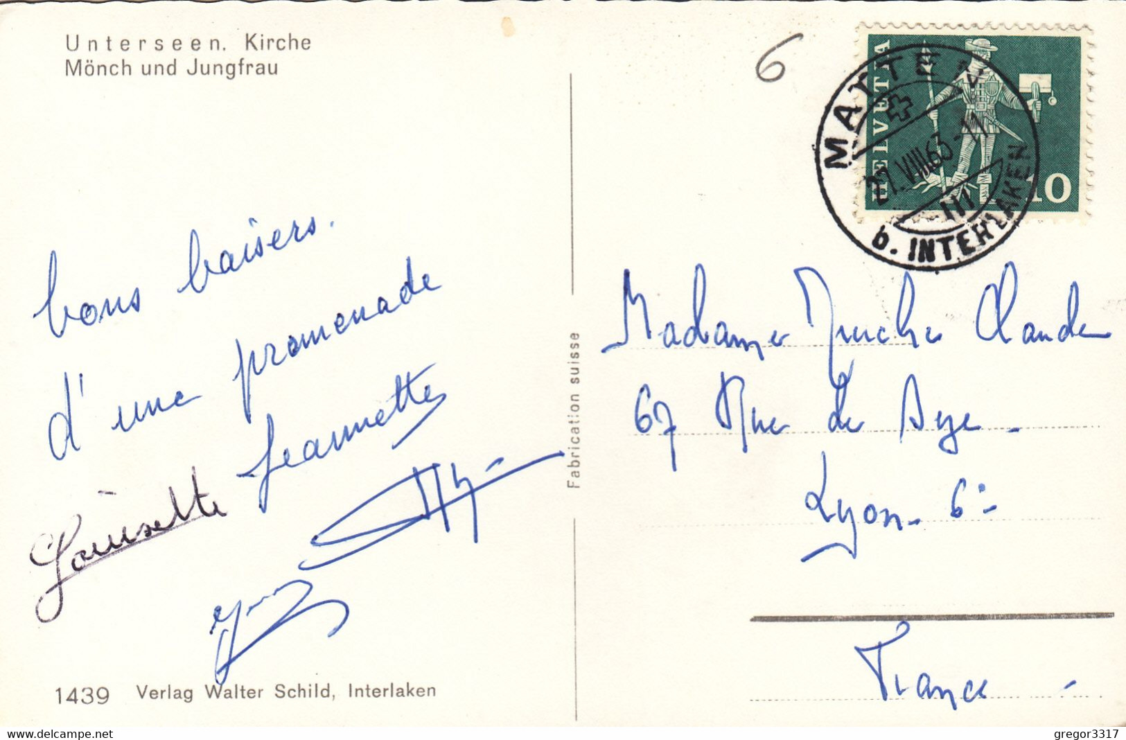 9334) UNTERSEEN - KIRCHE - Tolle Alte S/W AK Top !! 27.08.1963 - Unterseen
