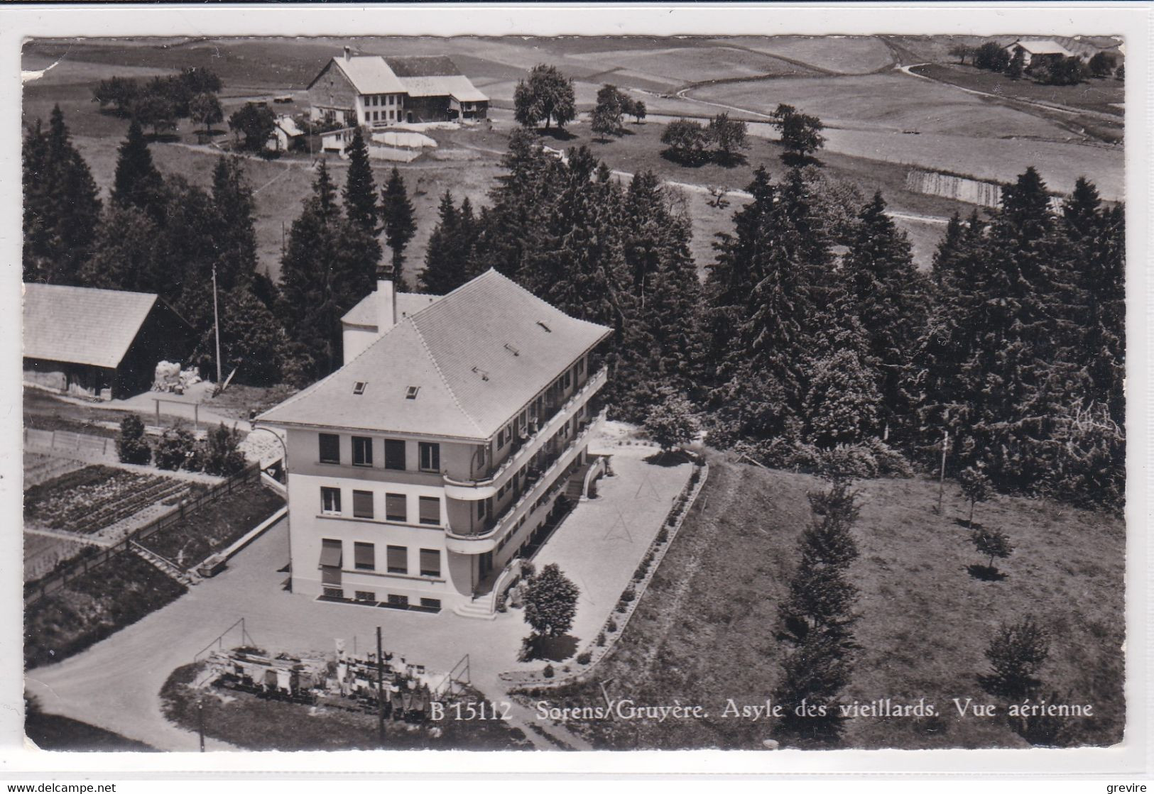 Sorens, Vue Aérienne De L'Asyle Des Vieillards Et Ferme. Carte-photo,  Format 7 X 10 - Sorens