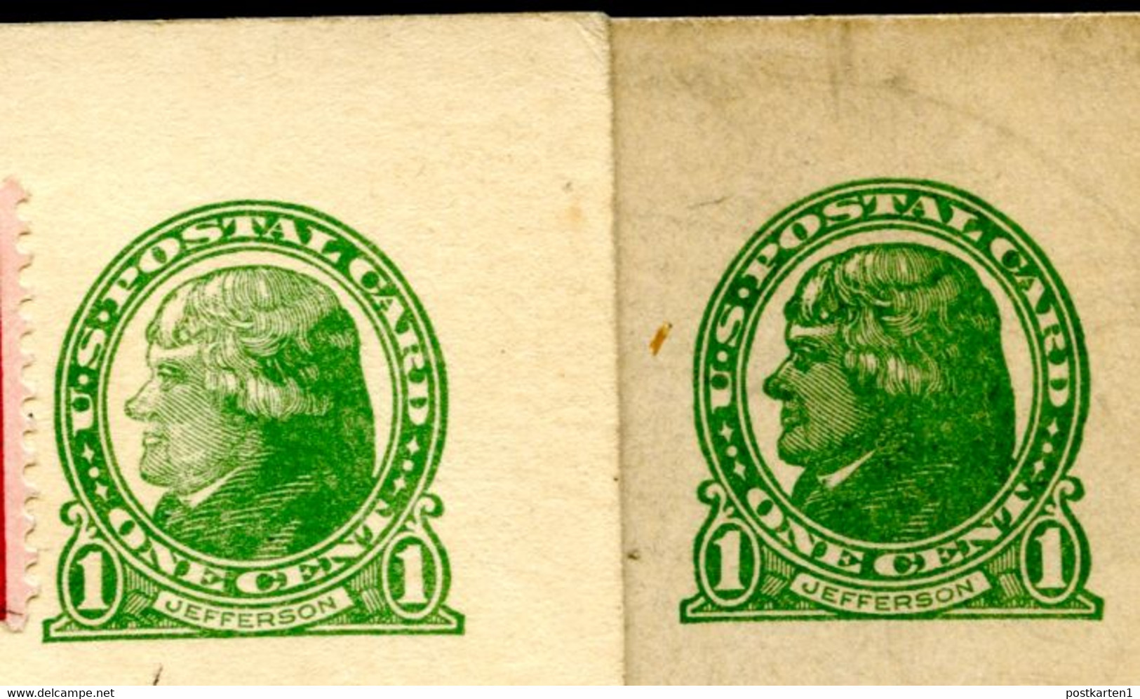 UX27 UPSS S37D 2 Postal Cards COLOR SHADES 1925 Cat. $40.00 - 1921-40