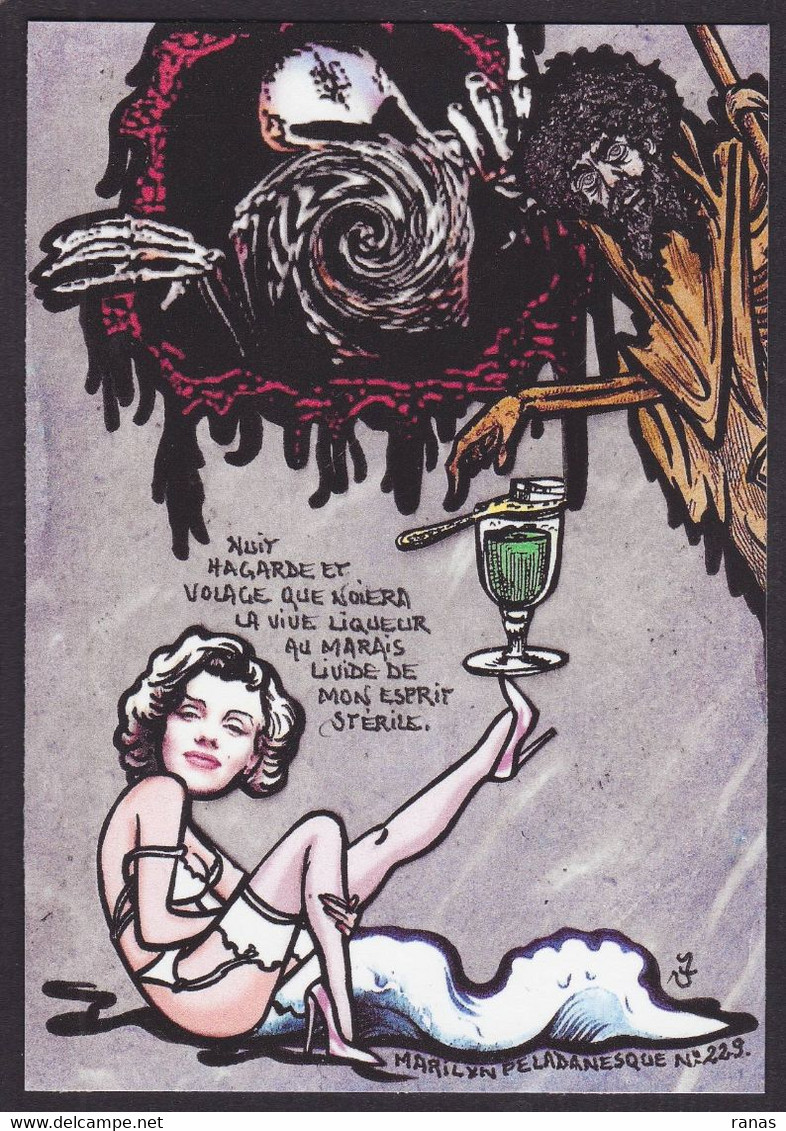 CPM Absinthe Tirage Signé 30 Exemplaires Numérotés Signés Par JIHEL Marilyn Monroe Péladan. - Cómics