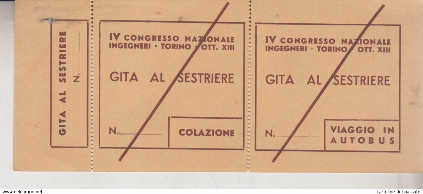 Biglietto Ticket Buillet  Gita Al Sestriere Torino 1935 - Europa