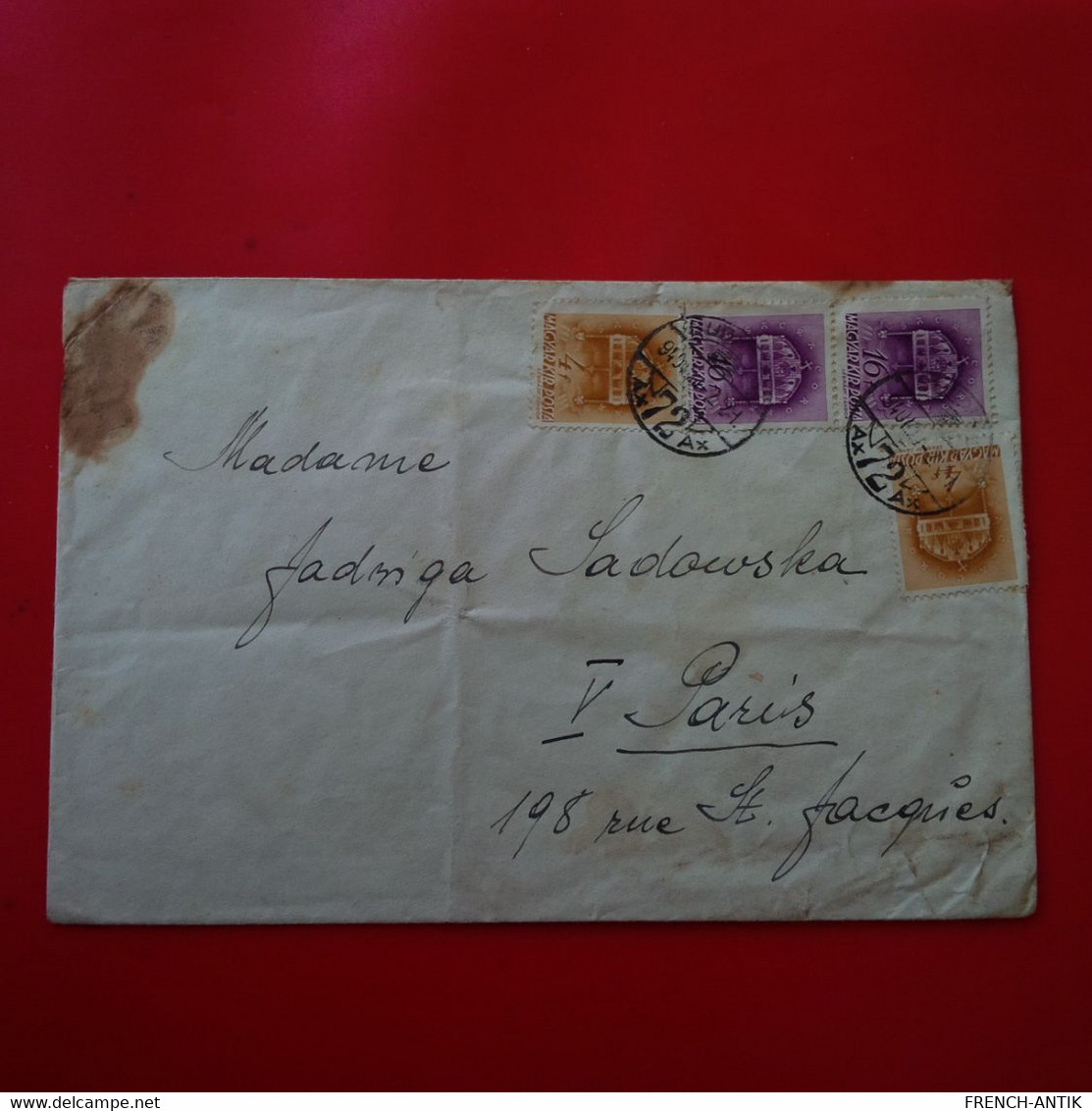 LETTRE BUDAPEST POUR PARIS - Briefe U. Dokumente