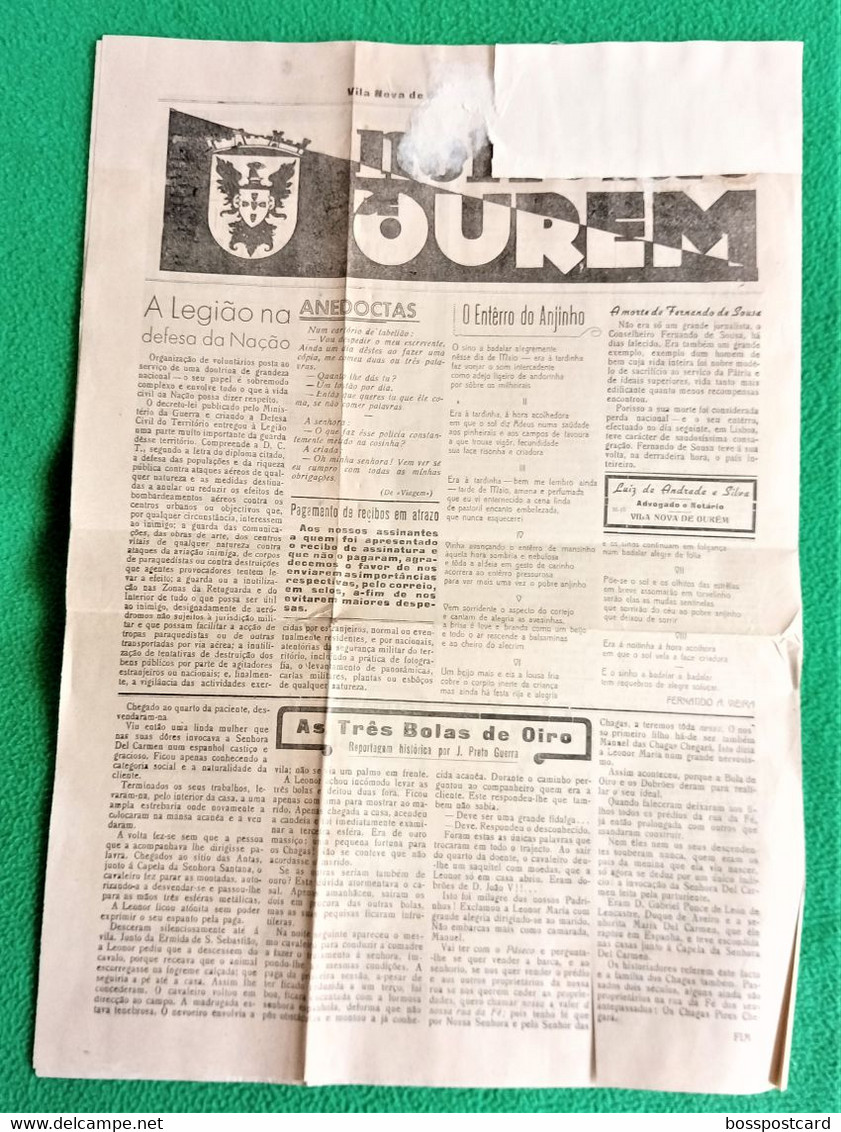 Ourém - Jornal Notícias De Ourém Nº 440, 22 De Março De 1942 - Imprensa. Leiria. Santarém. Portugal - Testi Generali