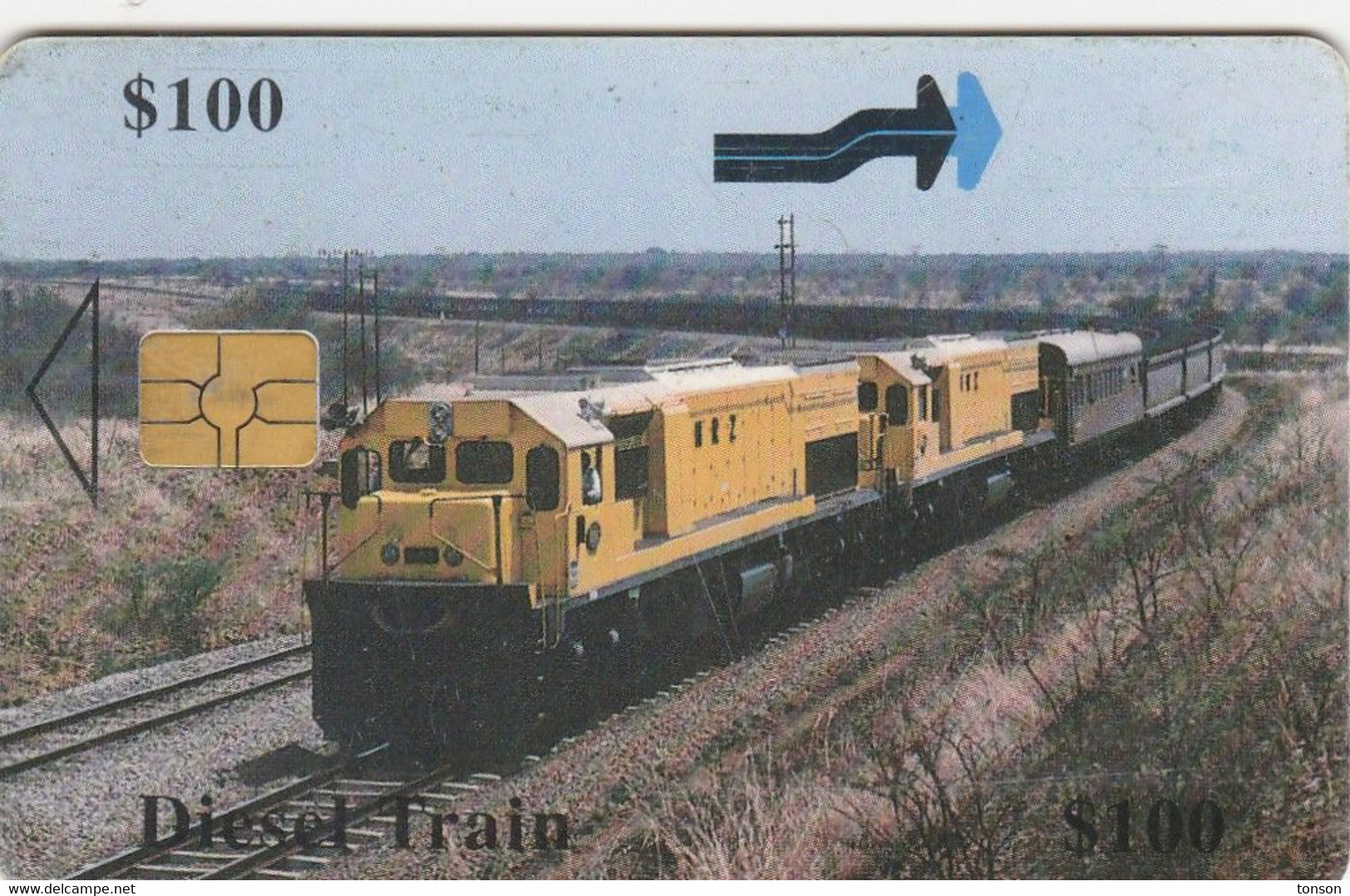 Zimbabwe, ZIM-30, $100, Diesel Train, 2 Scans. - Zimbabwe