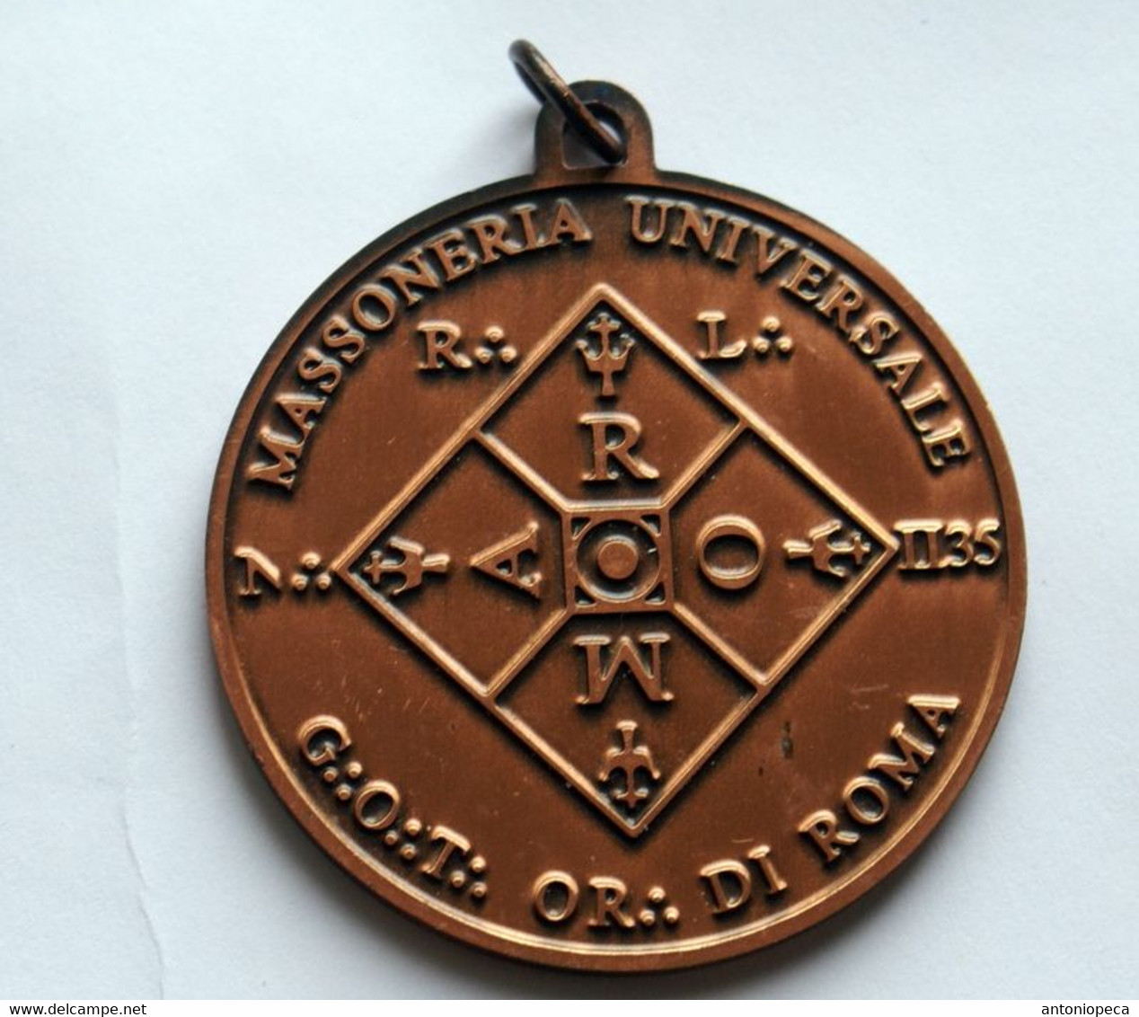 MEDAGLIA MASSONICA "GRANDE ORIENTE DI ROMA" MASSONERIA UNIVERSALE - Freemasonry