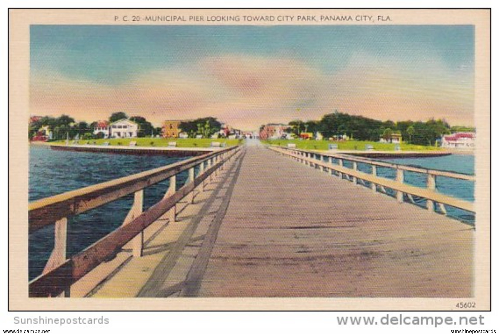 Florida Panama City Municipal Pier Looking Toward City Park - Panama City