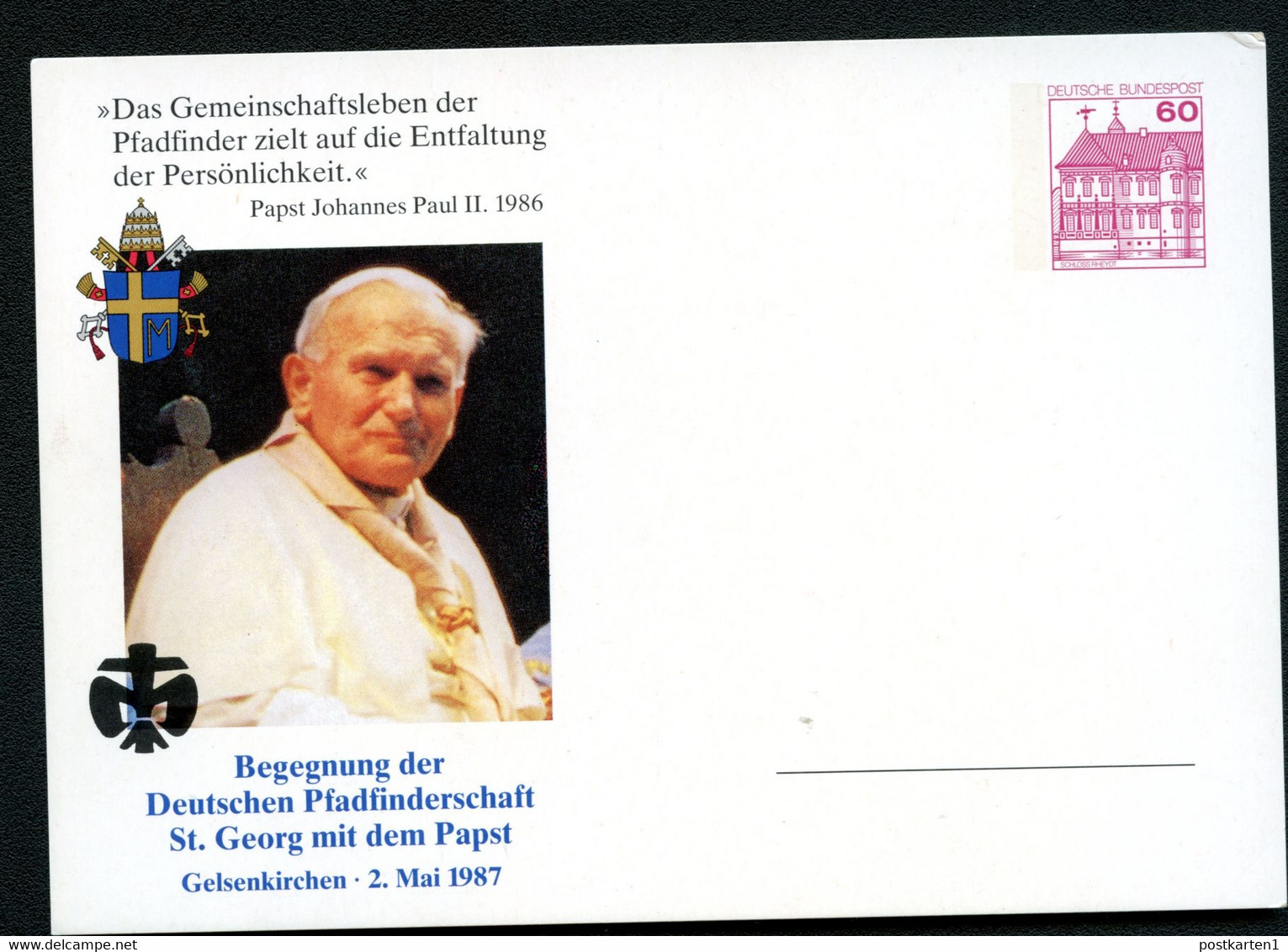 BUND PP106 D2/027 PAPST JOHANNES PAUL II. Gelsenkirchen 1987 - Postales Privados - Nuevos