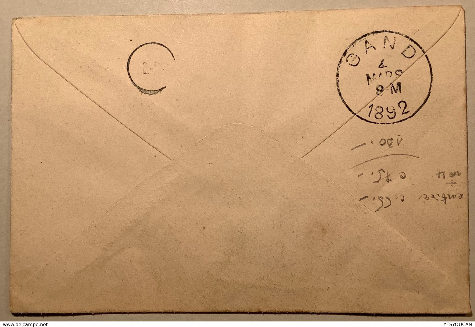 1892 AFFRANCHISSEMENT RARE Yv 4 (1885) Avec INTERPANNEAUX Sur Entier Postal 15c Charles III Monaco>Gand (lettre Cover - Lettres & Documents