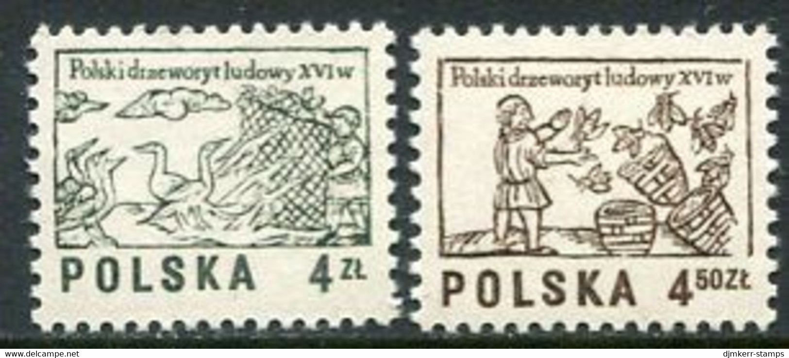 POLAND 1977 Woodcuts MNH / **.  Michel 2537-38 - Neufs