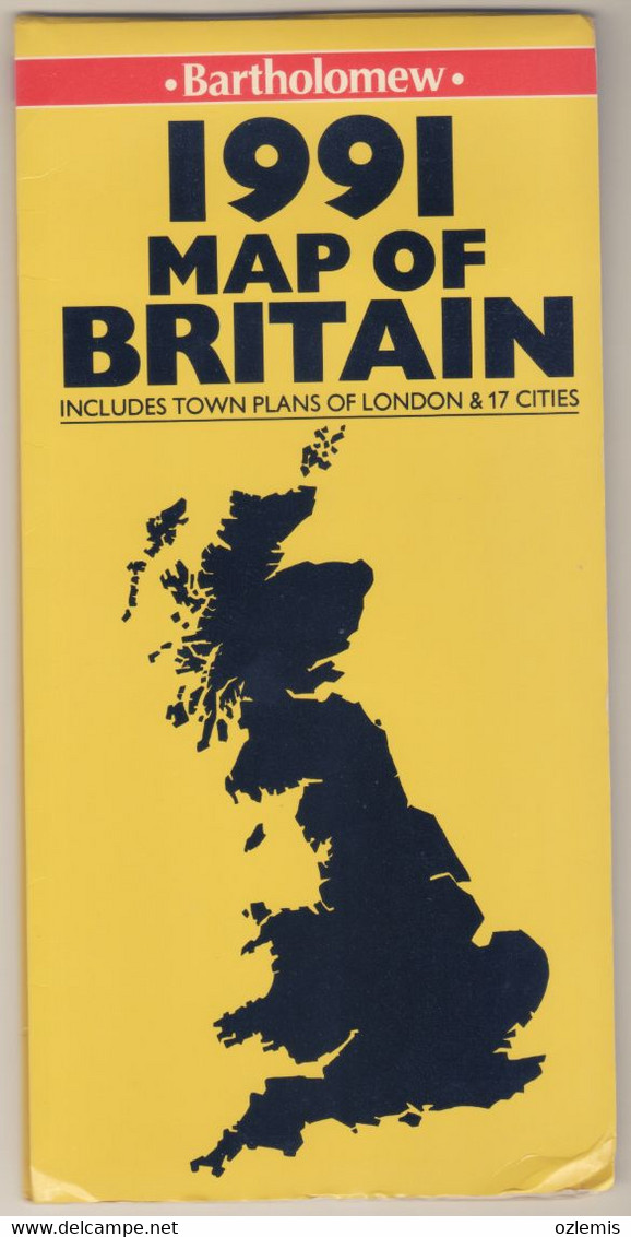 BARTHOLOMEV ,1991 MAP OF BRITAIN, - Atlas, Cartes