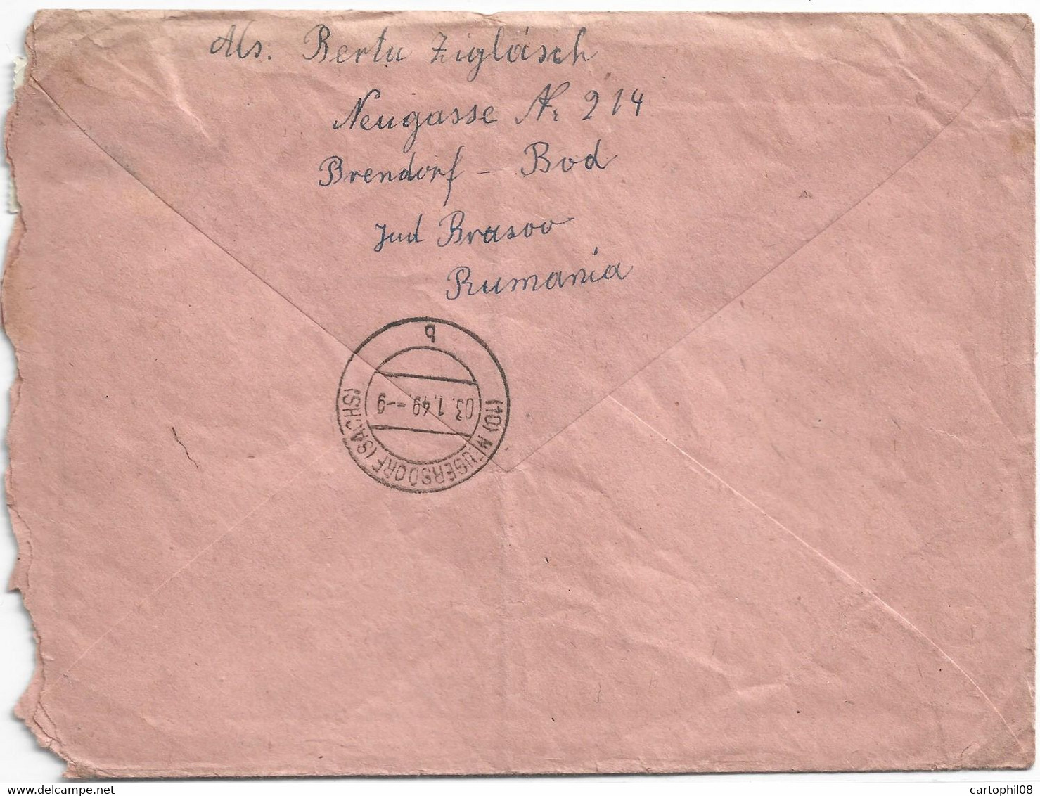 1949 RPR COVER ROMANIA TO GERMANY - BX93XCB88 - Cartas & Documentos