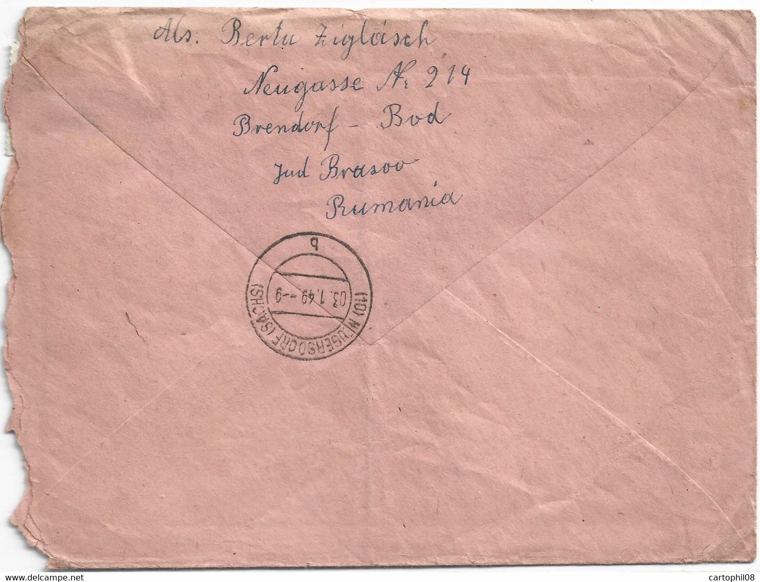 1949 RPR COVER ROMANIA TO GERMANY - BX93XCB88 - Lettres & Documents