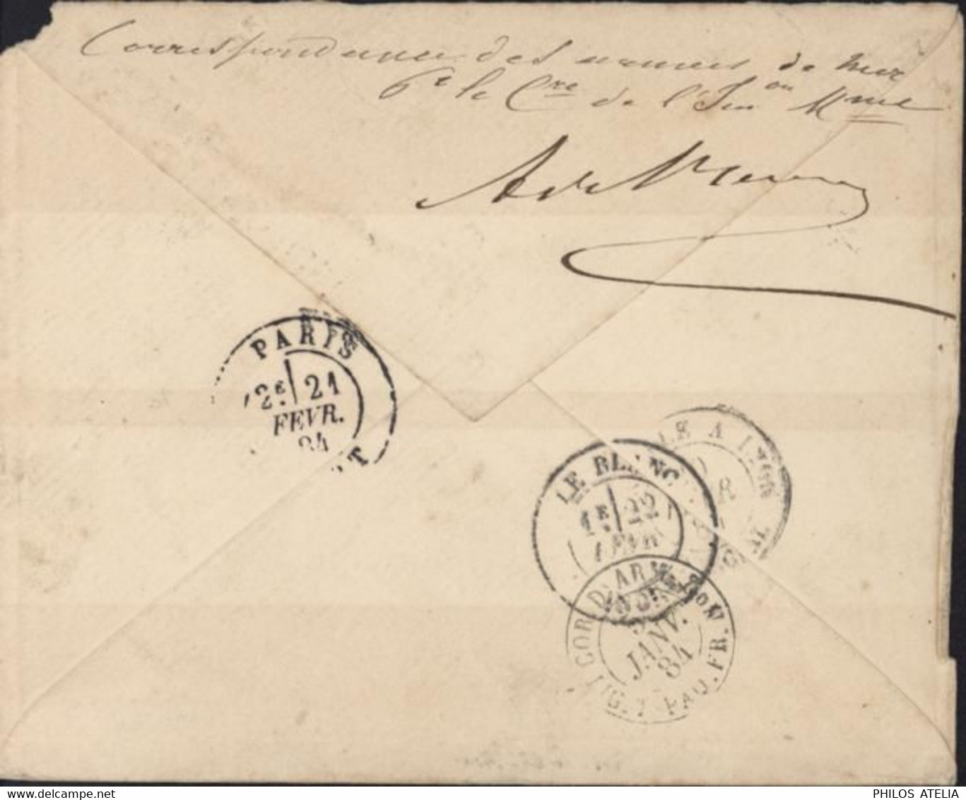 Nouvelle Calédonie YT Colonies N°51 CAD Correspondance D'armées Nouméa 26 10 83 (rare) + Grand Cachet Bleu Maritime - Lettres & Documents
