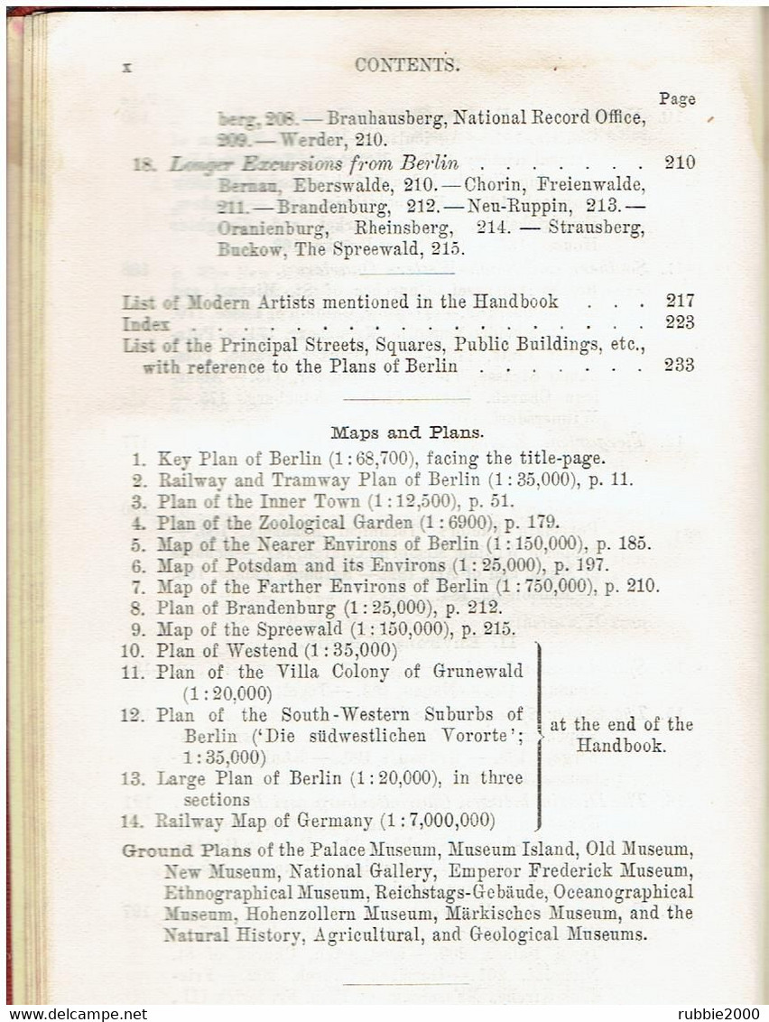 BERLIN AND ITS ENVIRONS 1923 HANDBOOK FOR TRAVELLERS BY KARL BAEDEKER DEUTSCHLAND WITH 30 MAPS AND PLANS GERMANY - Europa