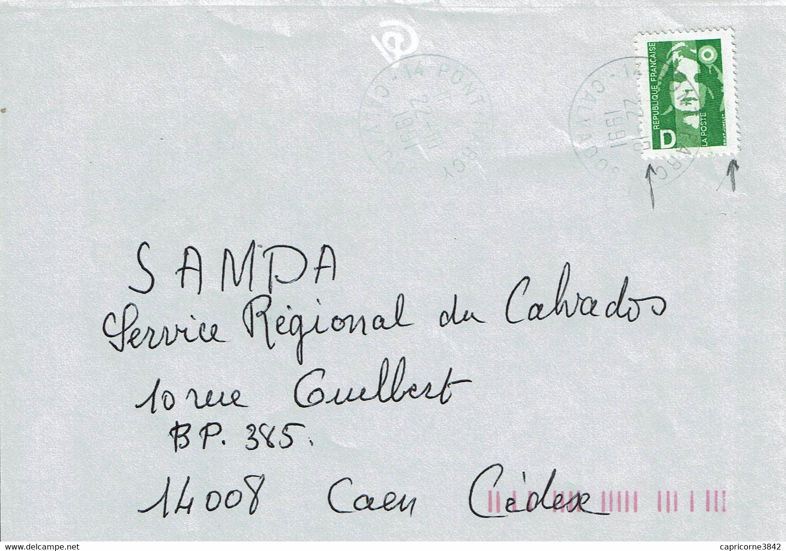 1995 - Marianne De Briat N° 2711 - 1 Bande De Phosphore à Droite - 1/2 Bande De Phosphore à Gauche - Covers & Documents