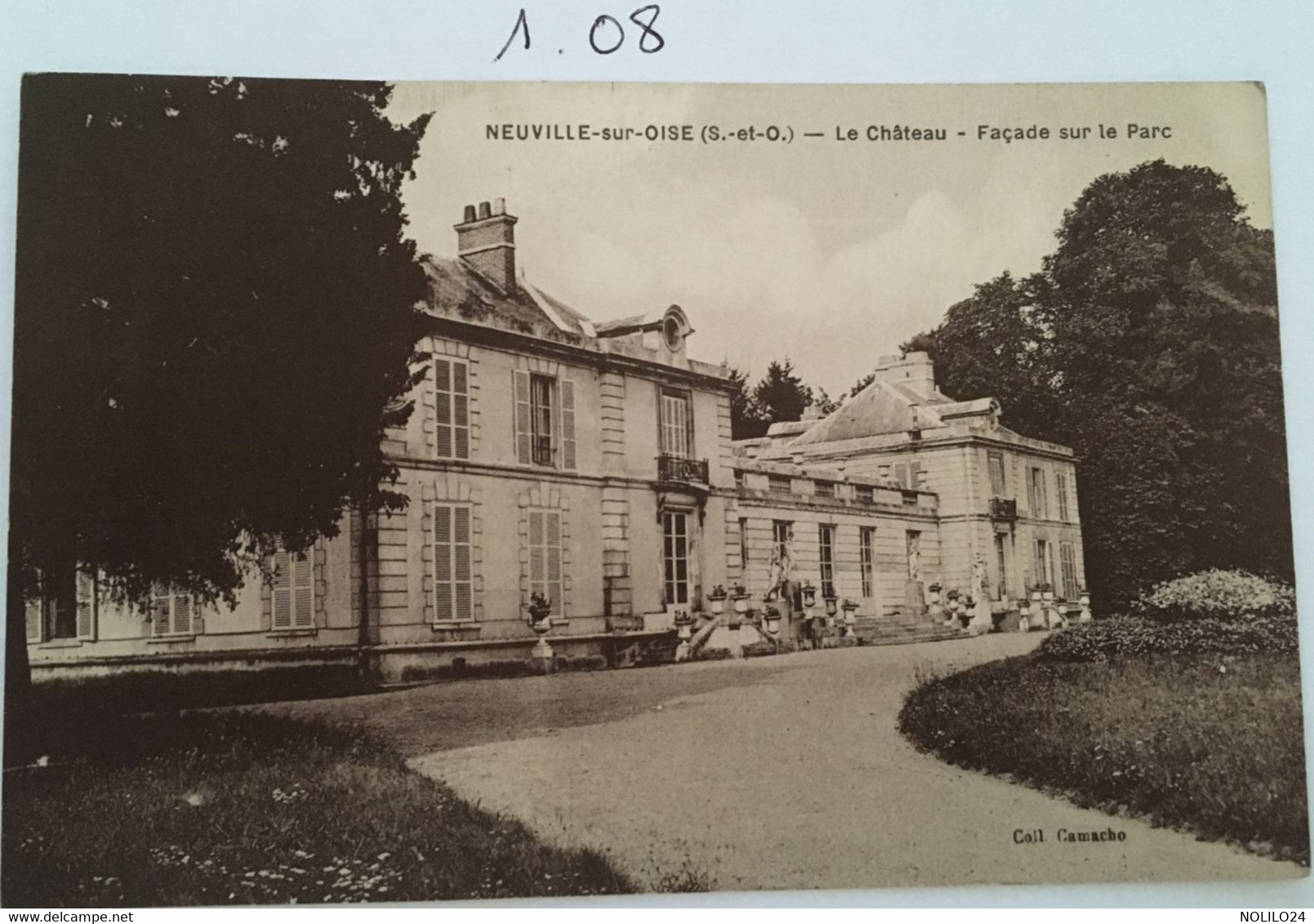 Cpa,  NEUVILLE Sur Oise, Le Château Façade Sur Le Parc (95 Val D'Oise) Cliché Lhoste, Collection Camacho, - Neuville-sur-Oise